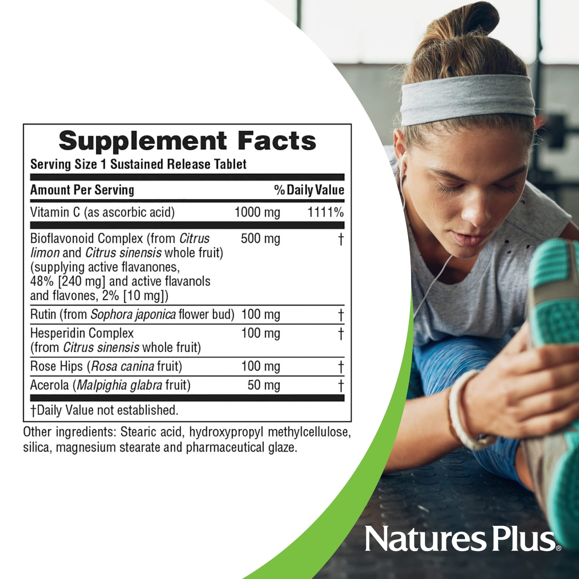 NaturesPlus Super C Complex, Sustained Release - 1000 mg, 90 Vegetarian Tablets - High Potency Immune Support Supplement, Antioxidant - Enhanced Absorption - Gluten-Free - 90 Servings - Medaid International