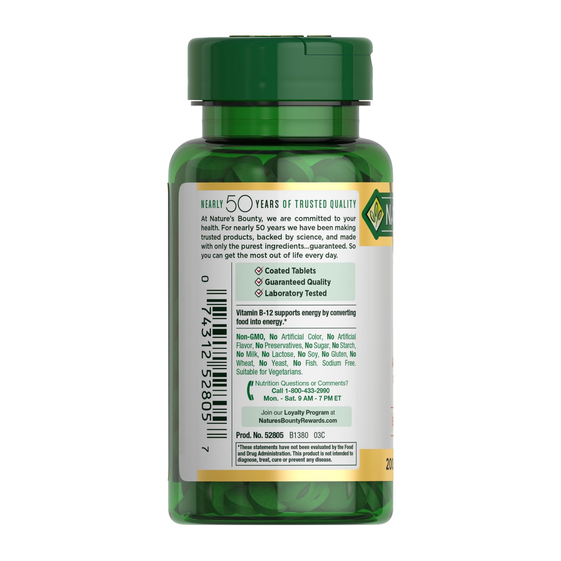 Nature's Bounty Vitamin B12 1000 mcg Supplements, Supports Energy Metabolism, 200 Ct - Medaid International