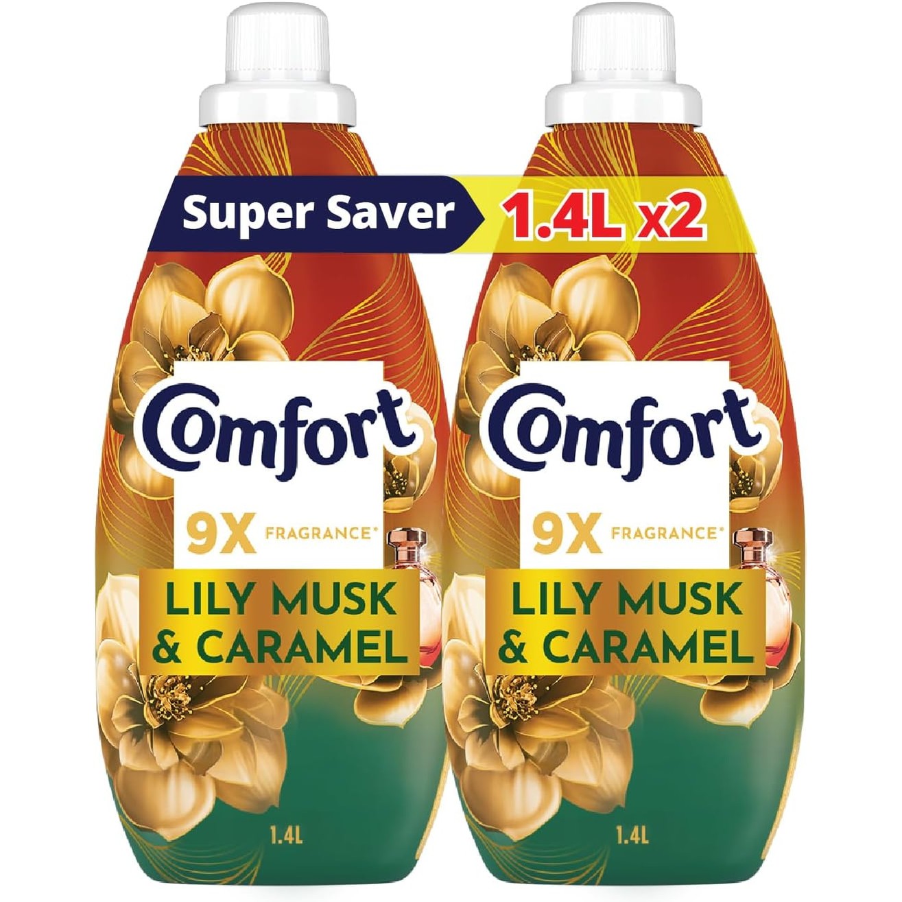 Comfort Concentrate Fabric Softener, Lily Musk & Caramel, 9x fragrance, 1.4 L x 2 - Medaid International