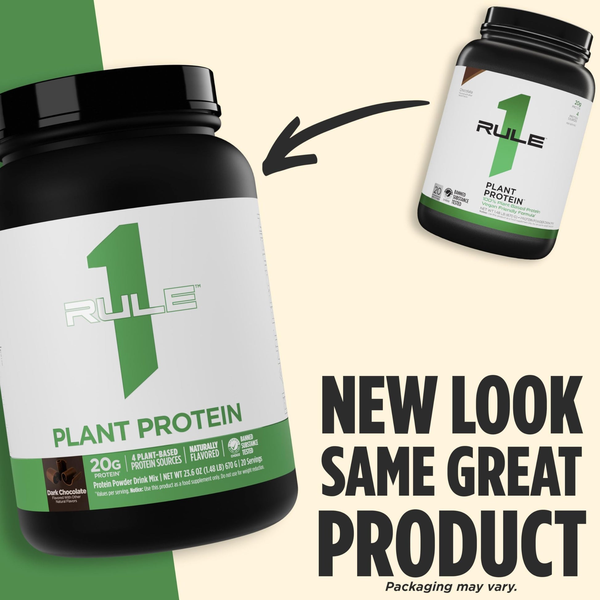 Rule 1 Plant Protein - Vegan, Gluten-Free, Dairy Free, & Soy Free Protein Powder with 20g Protein per Serving (20 Servings, Pure Vanilla) - Medaid International