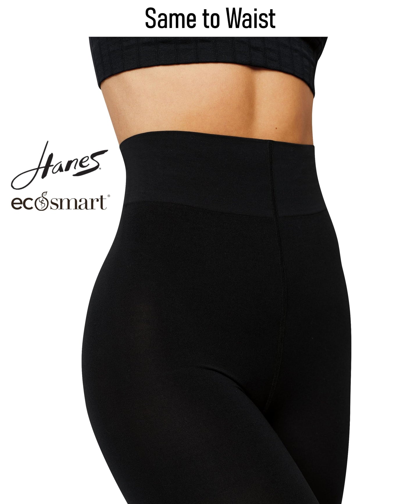 Hanes EcoSmart Blackout Tights, Same to Waist, Sheer Toe, Black, Size Small (Pack of 1) - Medaid International