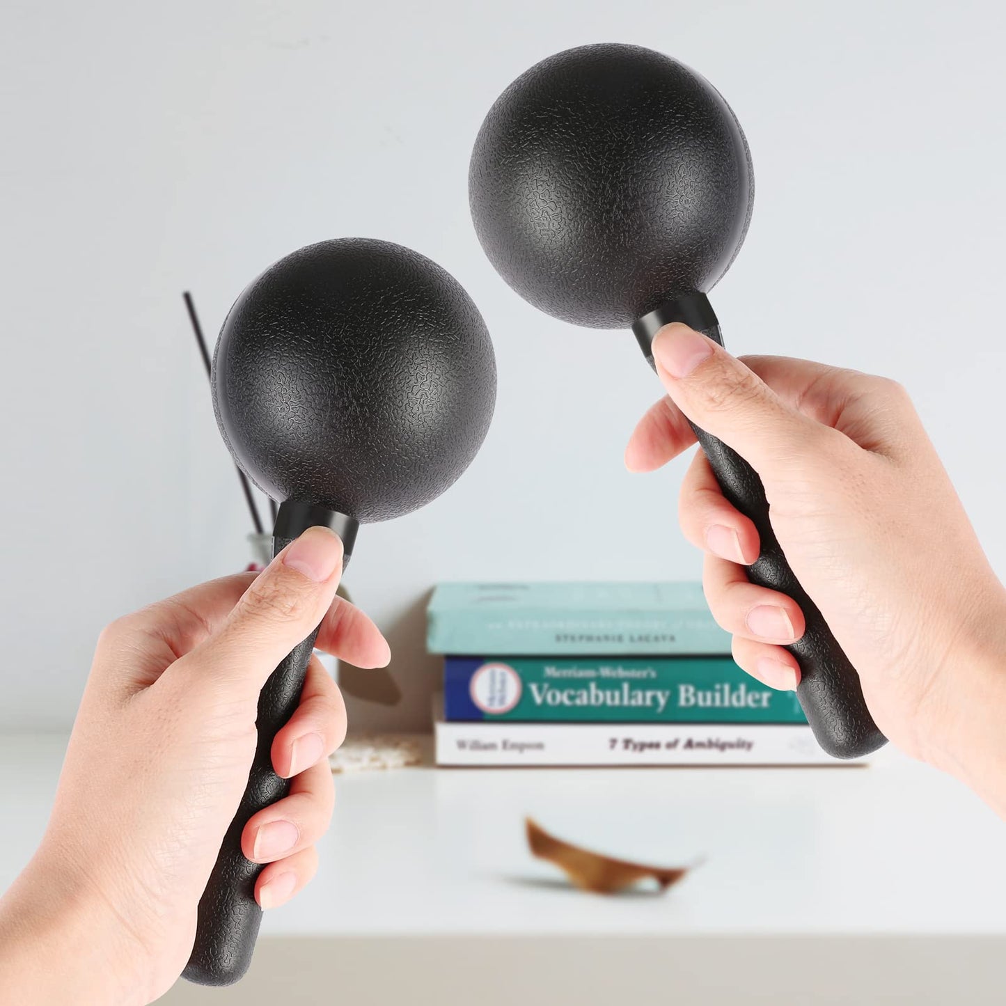 EASTROCK Maracas Shaker Rattles ABS Sand Hammer Hand Percussion Rattles for Adults, Great Percussion Instrument for Live Performance and Band Accompaniment, Black - Medaid International