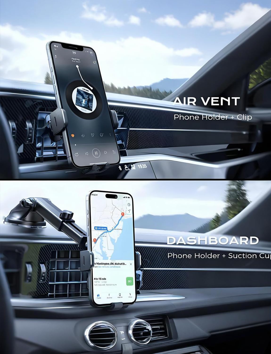 Wireless Car Charger, 2025 Upgrade 15W Fast Charging Auto Clamping Car Phone Holder Charger, Phone Holders for car, CHGeek,fit for iPhone 16 15 14 13 Mini Pro Max XR, Samsung Galaxy S25 Ultra - Medaid International