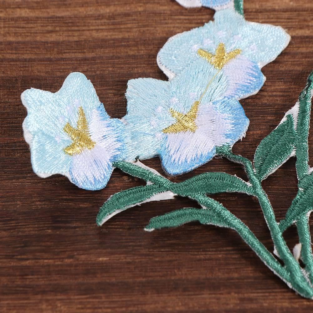 Clothing Applique Plum Blossom DIY Exquisite Flower Embroidered Patches Fabric Sticker Iron on Clothes Patches (Pink) - Medaid International