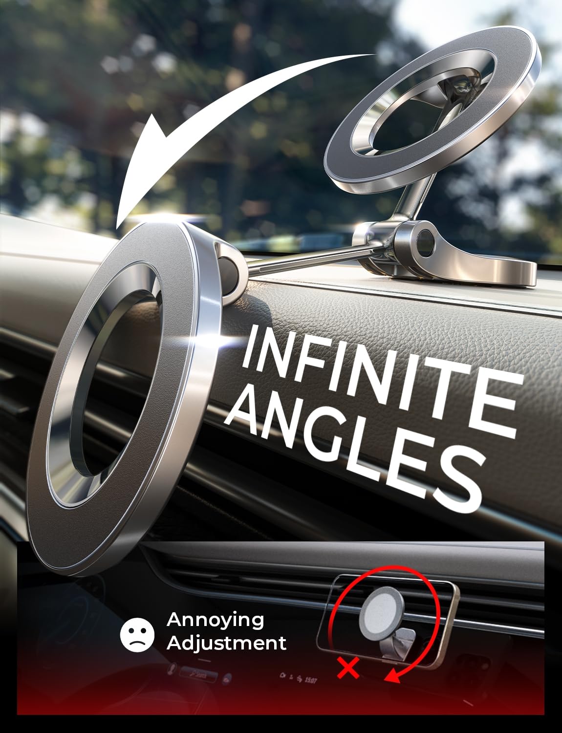 LISEN for iPhone 17 Pro Max MagSafe Car Mount, Ultra Magnetic Phone Holder for Car Dashboard, Car Accessories for iPhone 17 Pro Max,Gifts for Men Women Him Her, Fit for iPhone17 Pro/Air/Max 16 15 14 - Medaid International