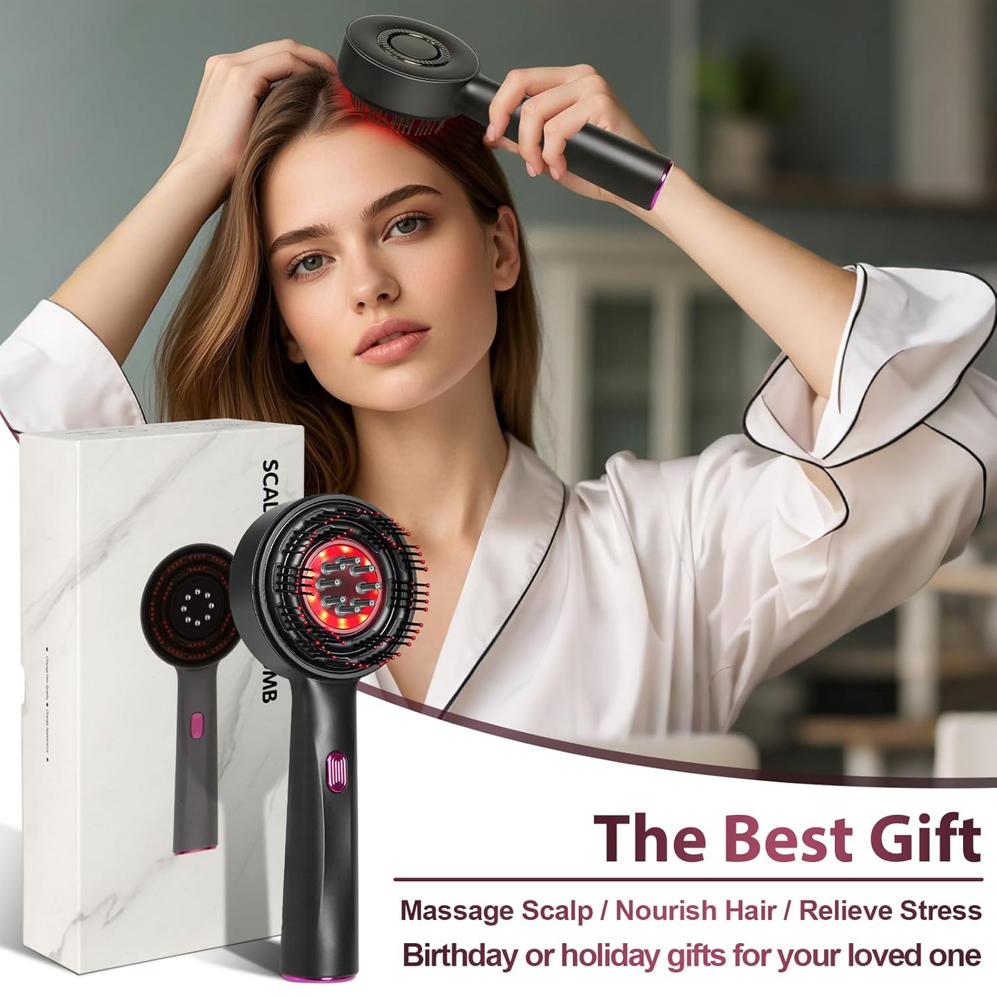 Laser Therapy Hair Growth Comb – Electric Scalp Massager & Hair Oil Applicator Waterproof - Medaid International