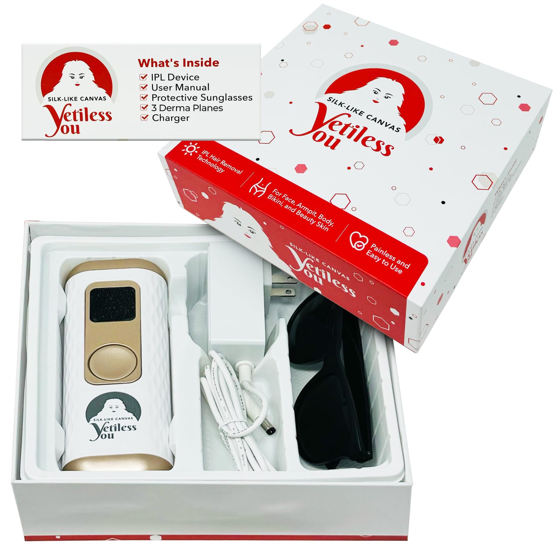 IPL Hair Removal Device, Laser Remover for Women & Men, at-Home Cooling Epilator with Quartz Tube, Hair Removal Machine for Yetiful Skin, Maquina Depilar (White) - Medaid International