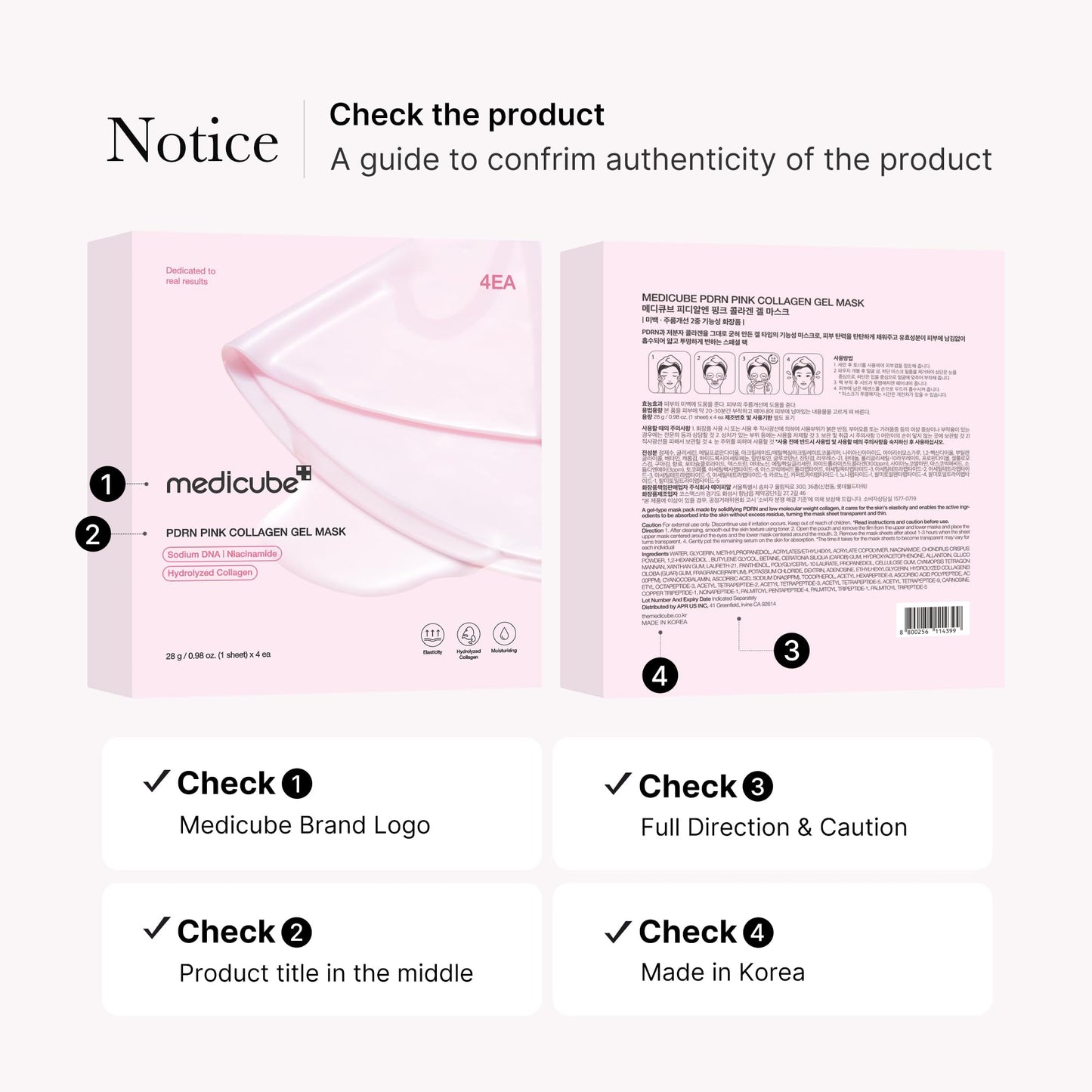 medicube Salmon DNA PDRN pink collagen jelly gel mask | overnight face mask for glass glow skin- elasticity, hydrating, firming and moisturizing | korean skincare, 28g, 4ea - Medaid International