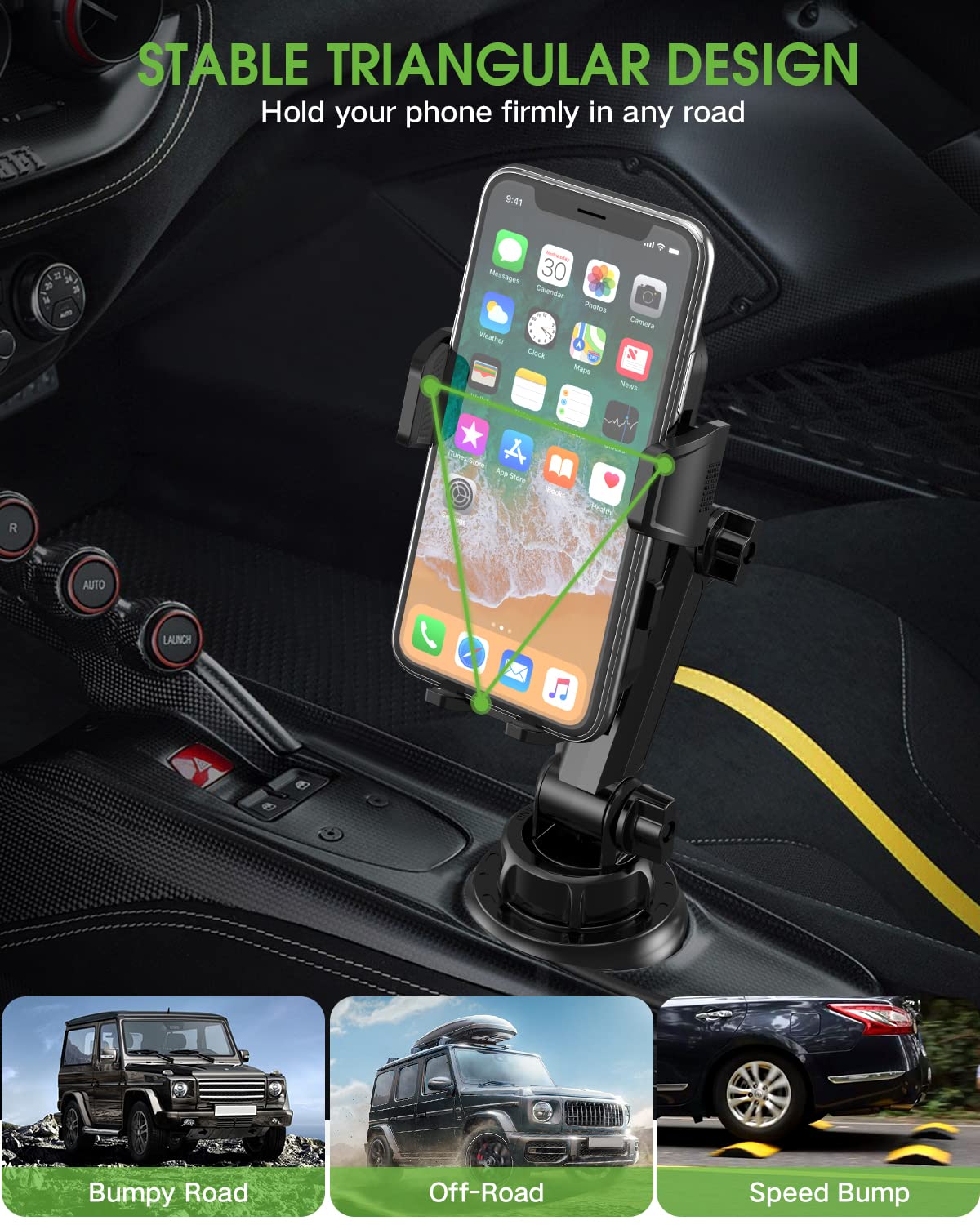 EOCAHO 2025 Upgraded Cup Phone Holder for Car, Universal No Shaking Cup Holder Phone Mount with Expandable Base for Car Truck, Adjustable Holders,Compatible with iPhone Samsung All Phones: 1 Pack - Medaid International