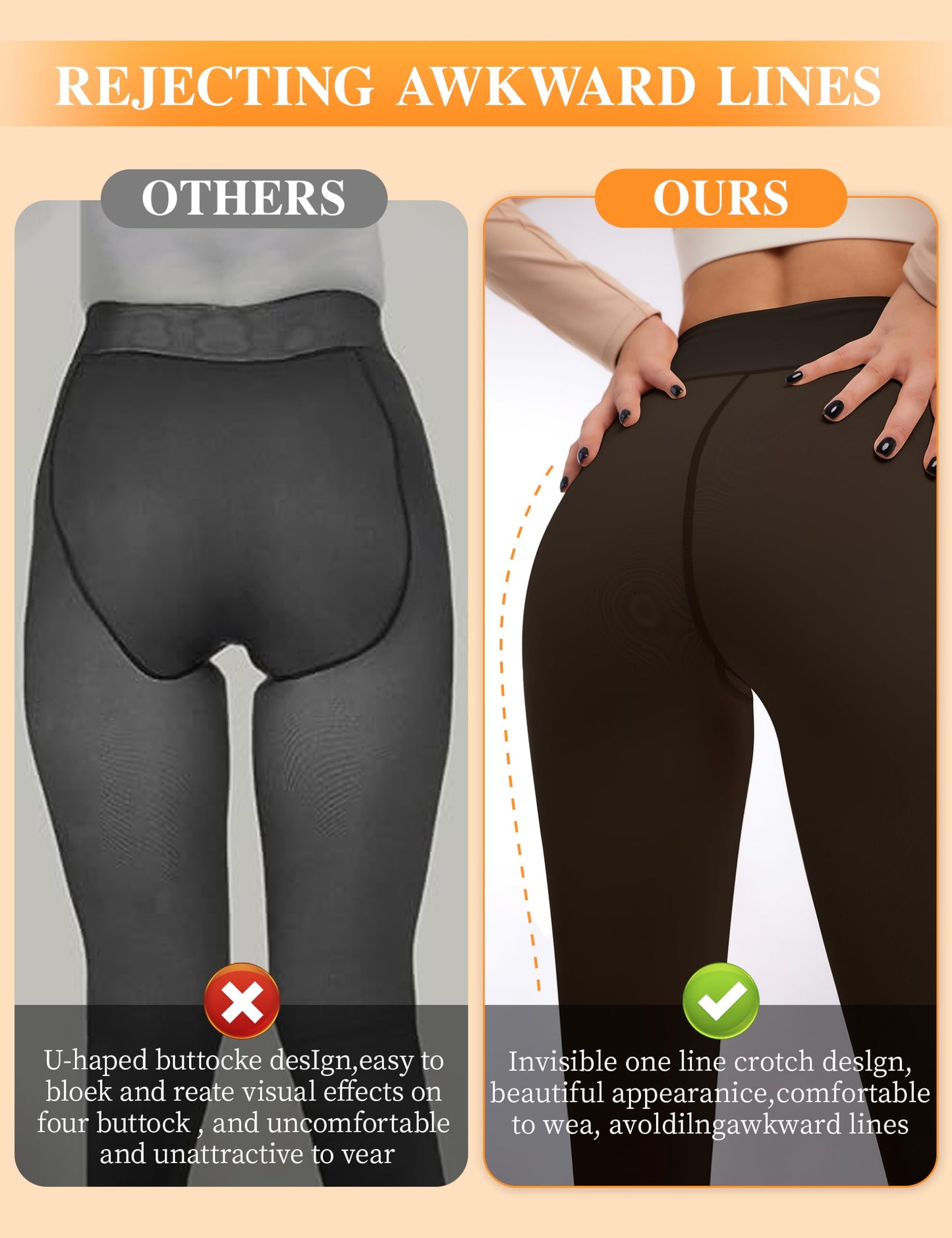 Vosda Women’s Fleece-Lined Tights - Ultra-Warm Fake Sheer Look Pantyhose Thick Leggings for Winter - Medaid International
