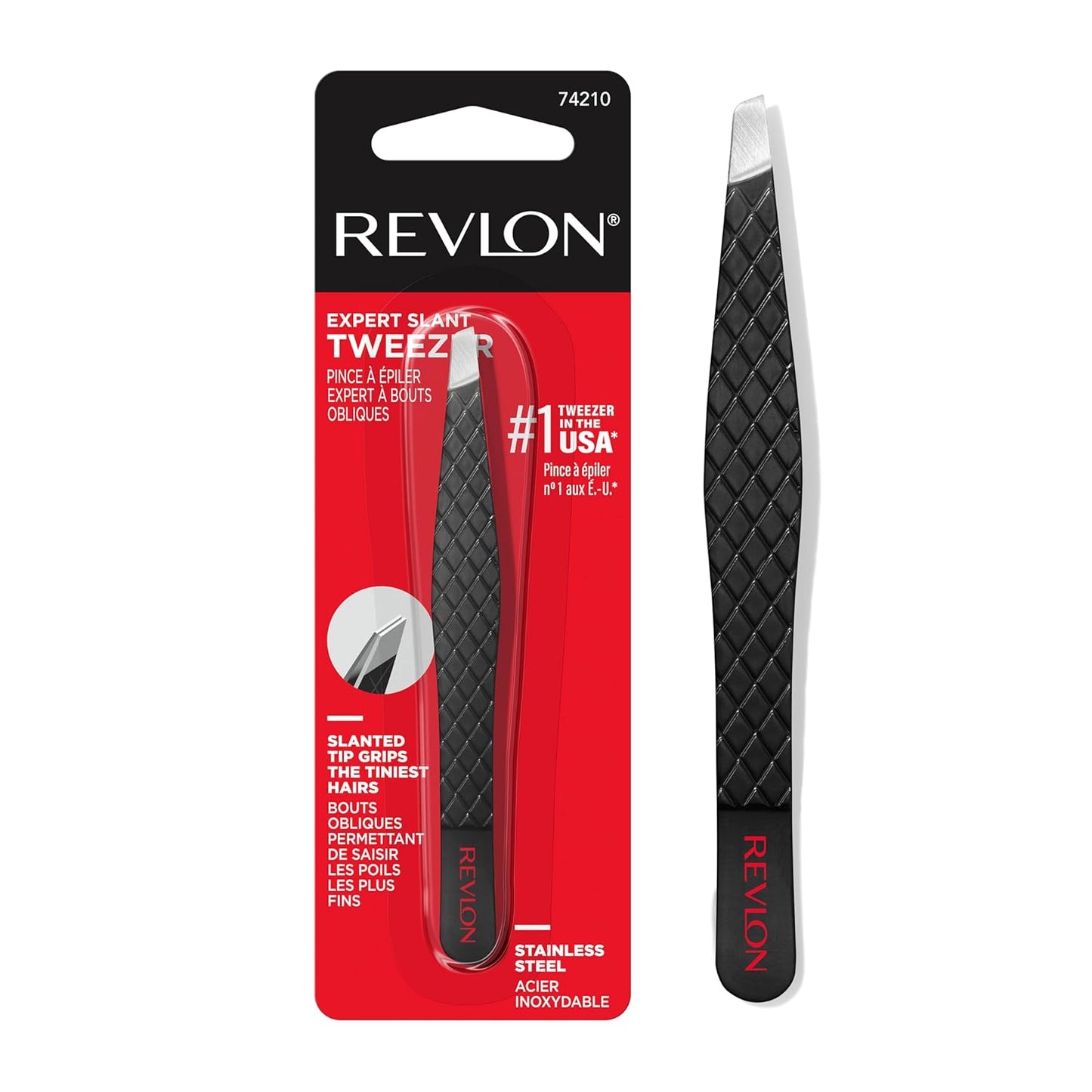 Revlon Expert Eyebrow Hair Removal Tweezer, Tweezers for Men, Women & Kids, Stainless Steel - Medaid International