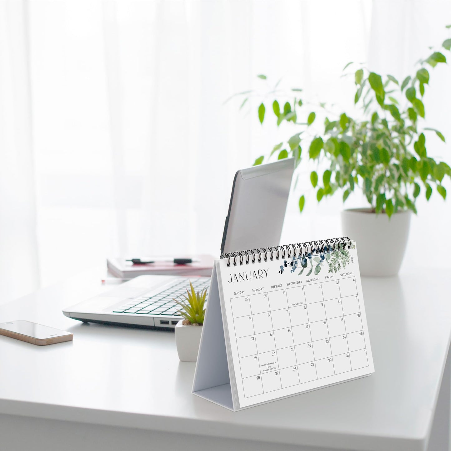 Aesthetic Desk Calendar 2025 - Runs until June 2026 - Beautiful Small Flip Desktop Calendar for Easy Organizing - Medaid International