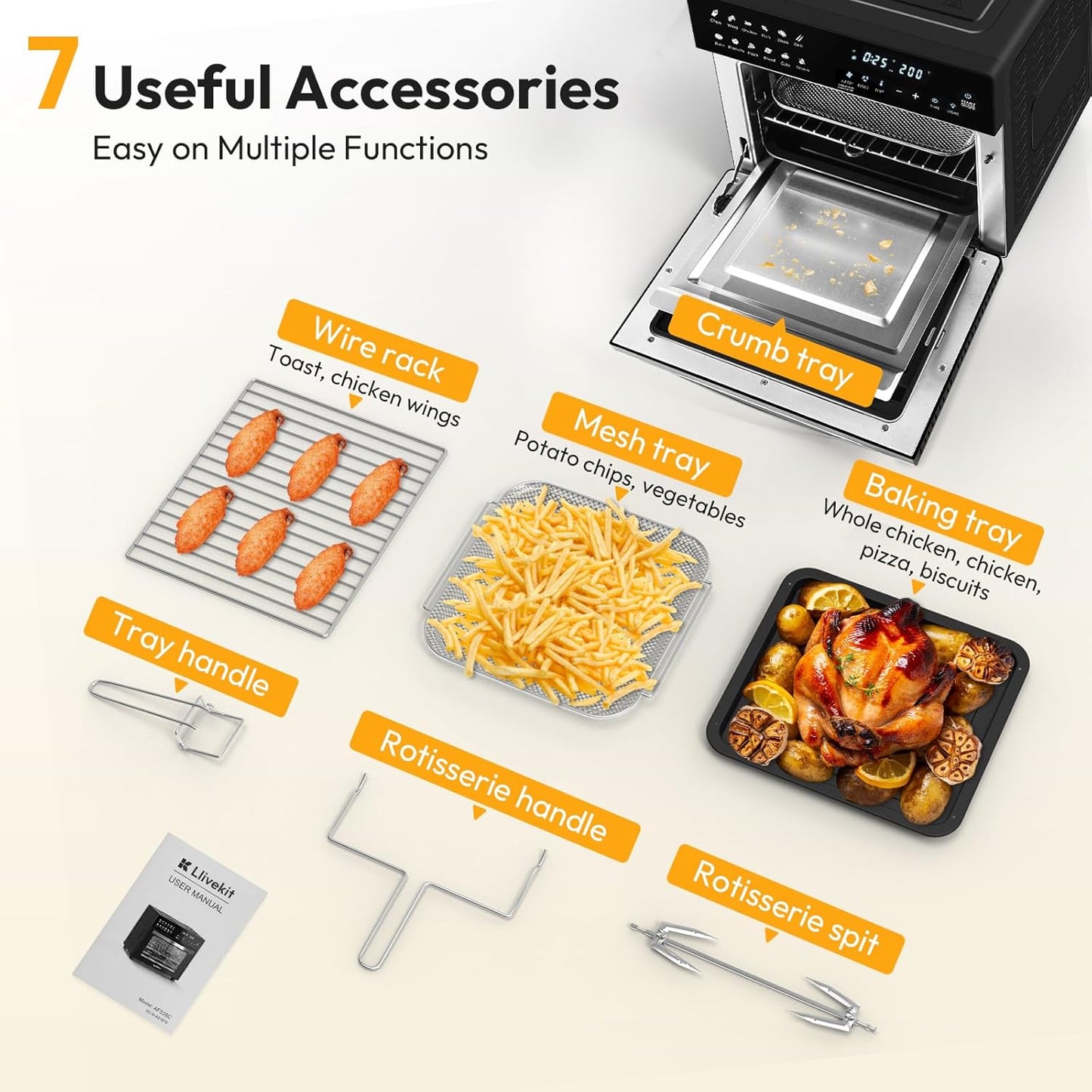 All In One, XXXL 26L Air Fryer Oven, 1700W - Medaid International