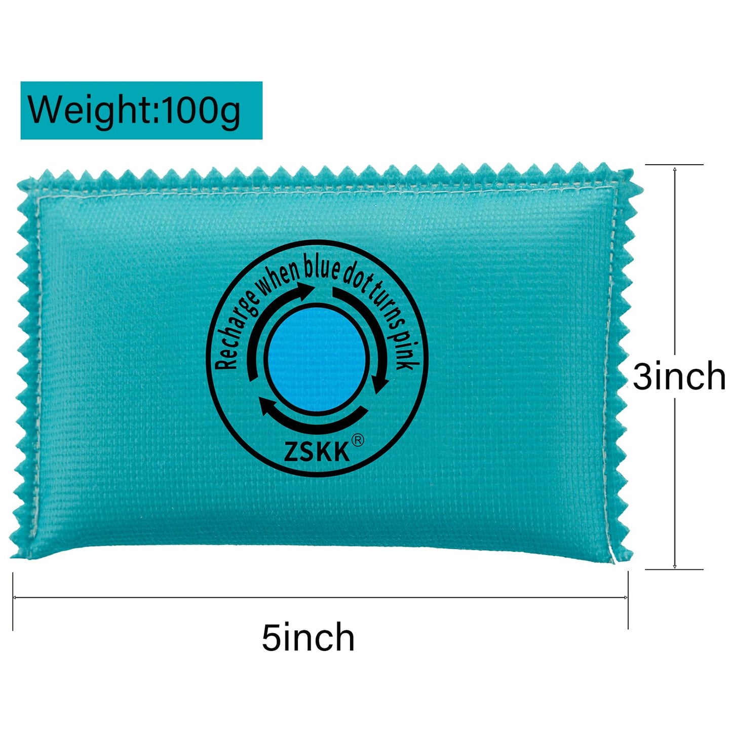 ZSKK 100g Rechargeable Desiccant Pack of 10,Silica Gel Desiccant Packets,Moisture Absorbers for Storage Bins, Suitcase, Gun Safe, 3D Filaments, Electronics,Desiccant Dehumidifier for Closets,Cars - Medaid International