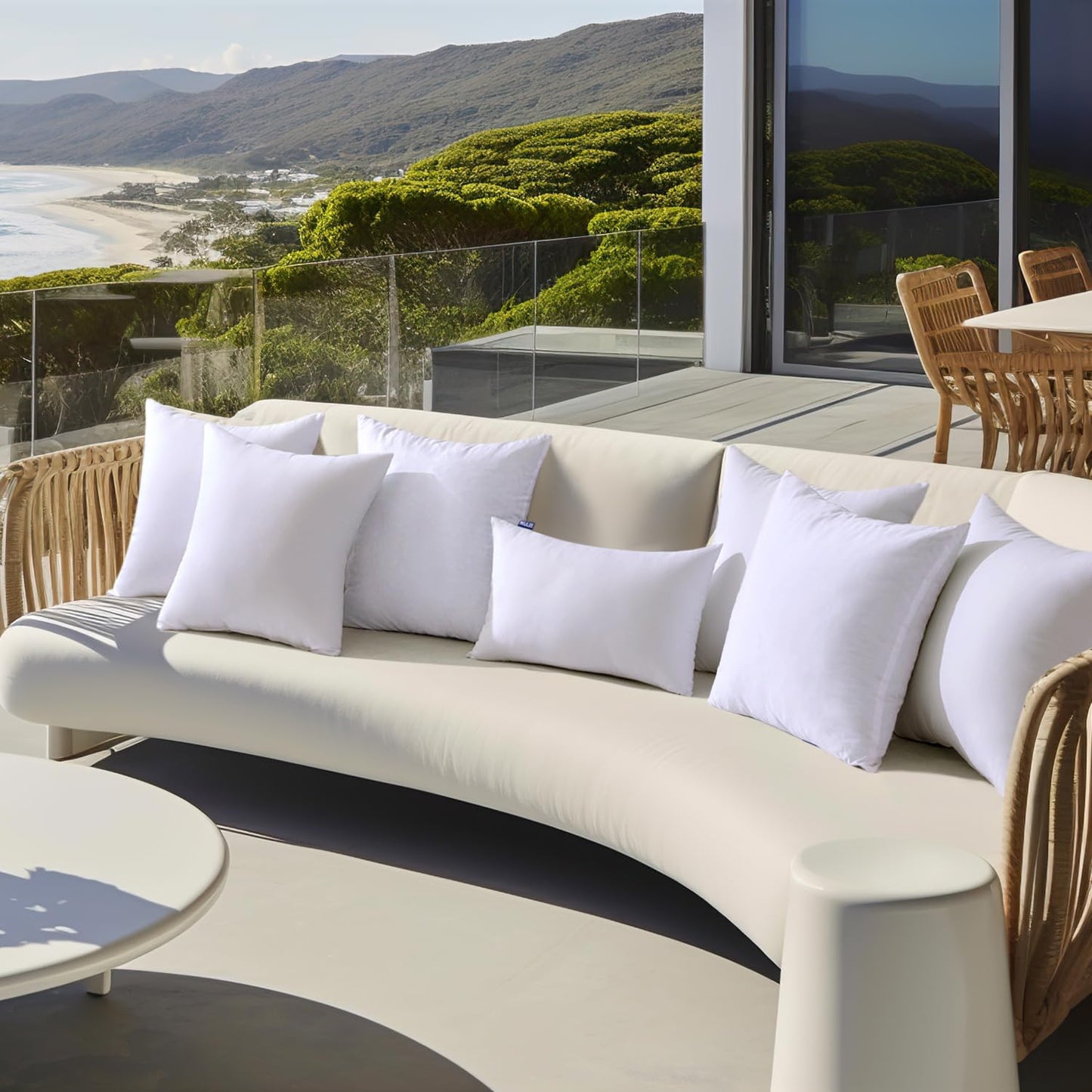 MIULEE Pack of 2 18x18 Outdoor Pillow Inserts, Outdoor Throw Pillows Water-Resistant Decorative Premium Square Pillow Stuffer Sham for Porch Swing Couch Sofa Cushion Patio Furniture - Medaid International