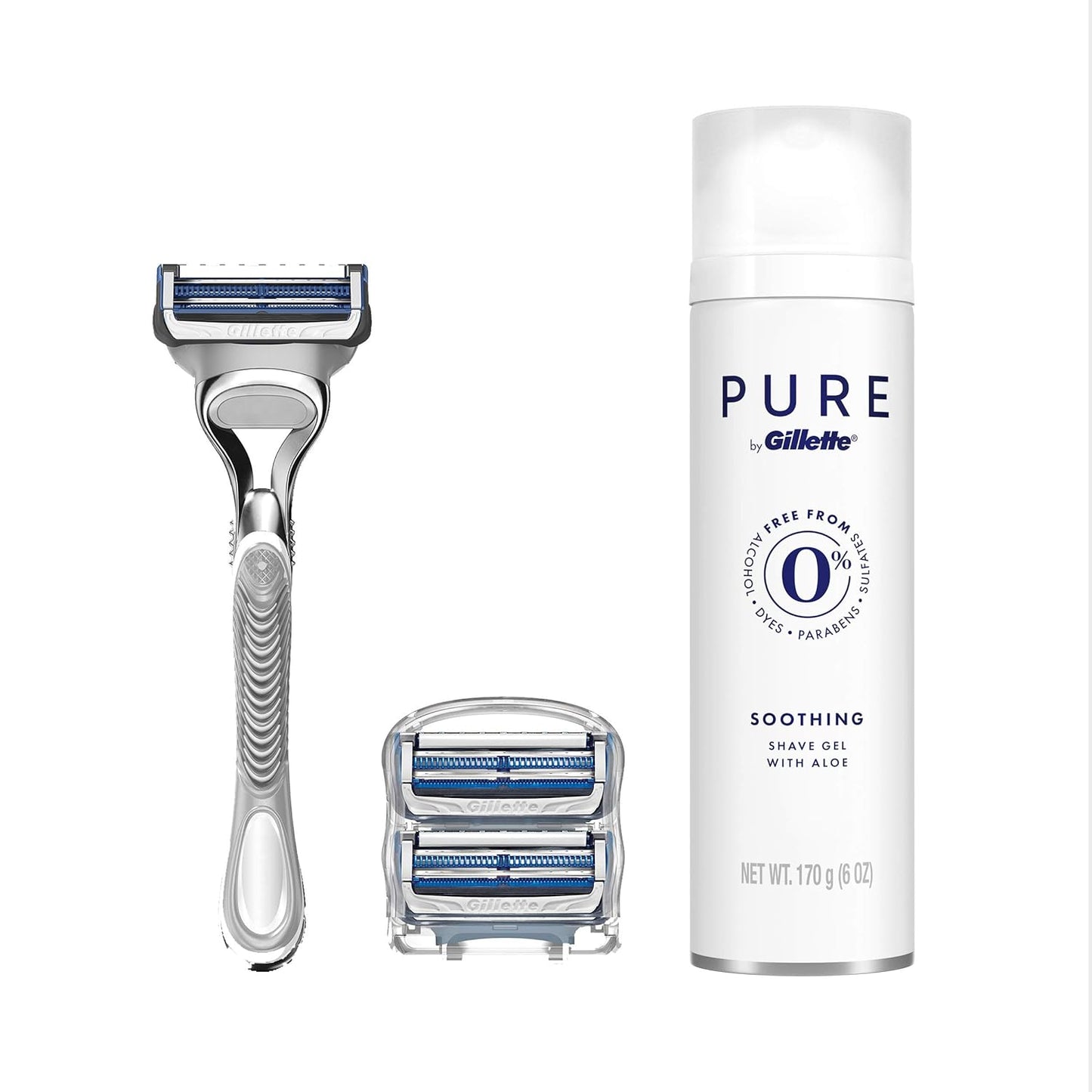Gillette Series 3X Action Shave Gel, Sensitive Twin Pack, 7 Oz (Pack of 2) - Medaid International