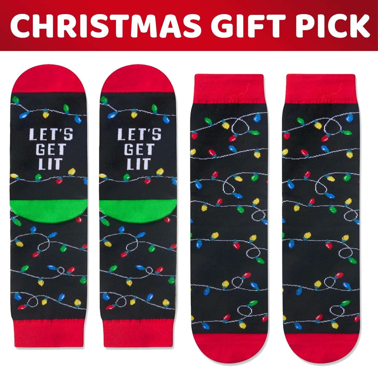 Christmas Gifts Stocking Socks for Kids - Light Up Socks, Xmas Stocking Stuffers for Little Boys Girls 4-6 Years Old - Medaid International