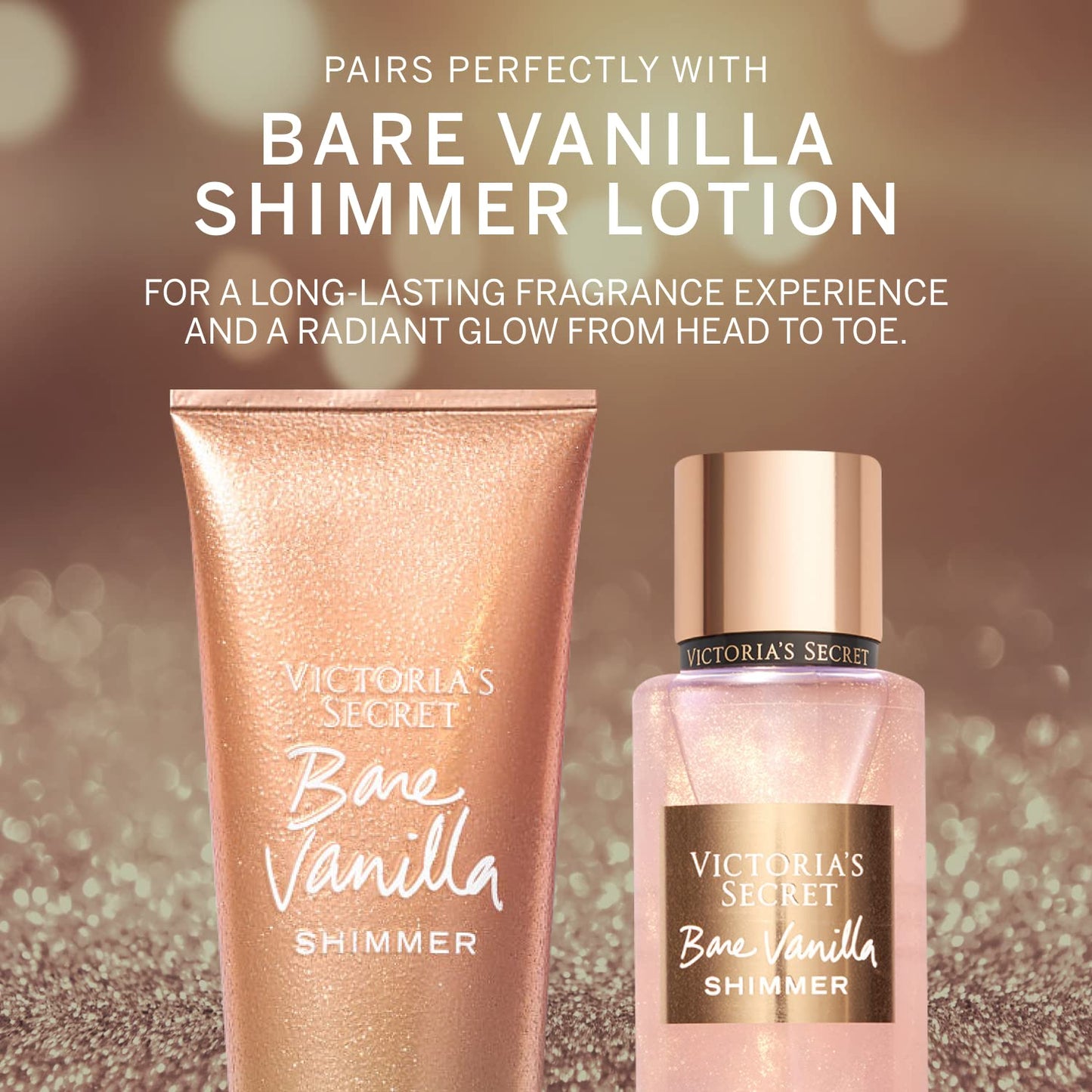 Victoria's Secret Bare Vanilla Shimmer 8.4oz Mist - Medaid International