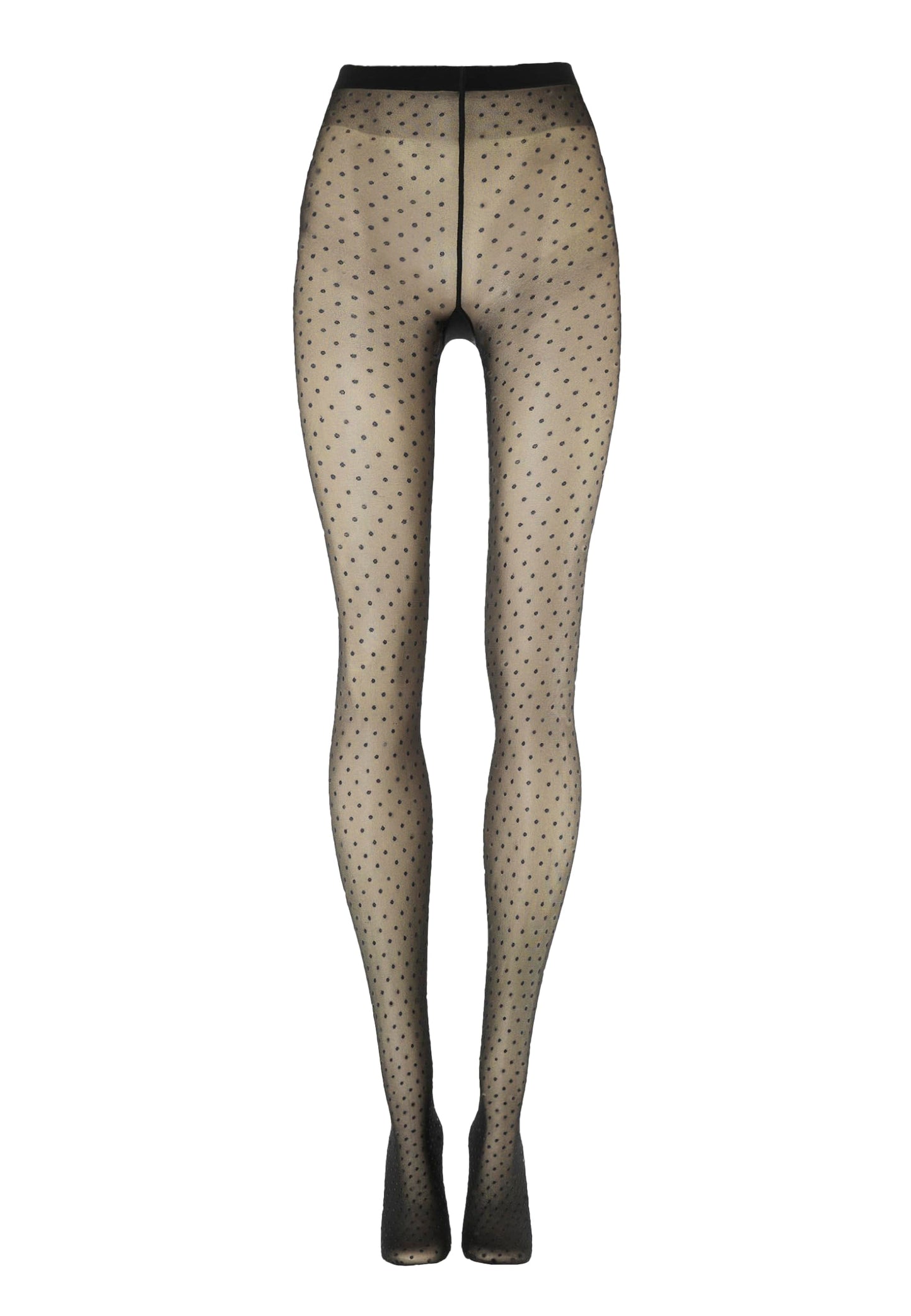 Wolford Multicolored Dot Tights Pantyhose for Women Sheer Opaque Micro Polka Dot Pattern Soft Waistband Designer Hosiery black/Black Medium - Medaid International