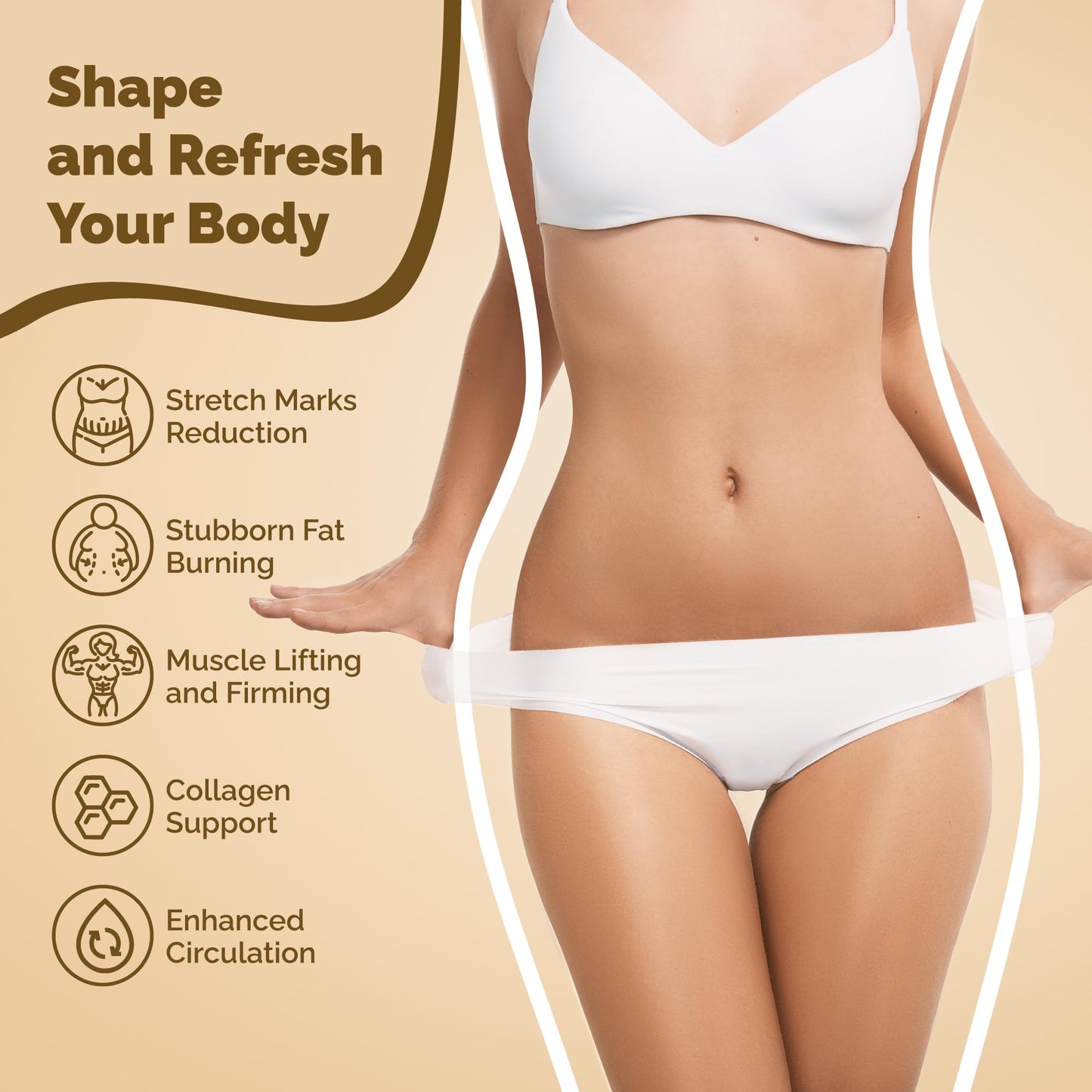 Xvolt Body Sculpting Cellulite Massager Machine - Fat & Skin Tightening Anti-Cellulite Device with Red Light Therapy - Home Electric Cellulite Remover for Abdominal Waist Belly Arm Leg - Medaid International