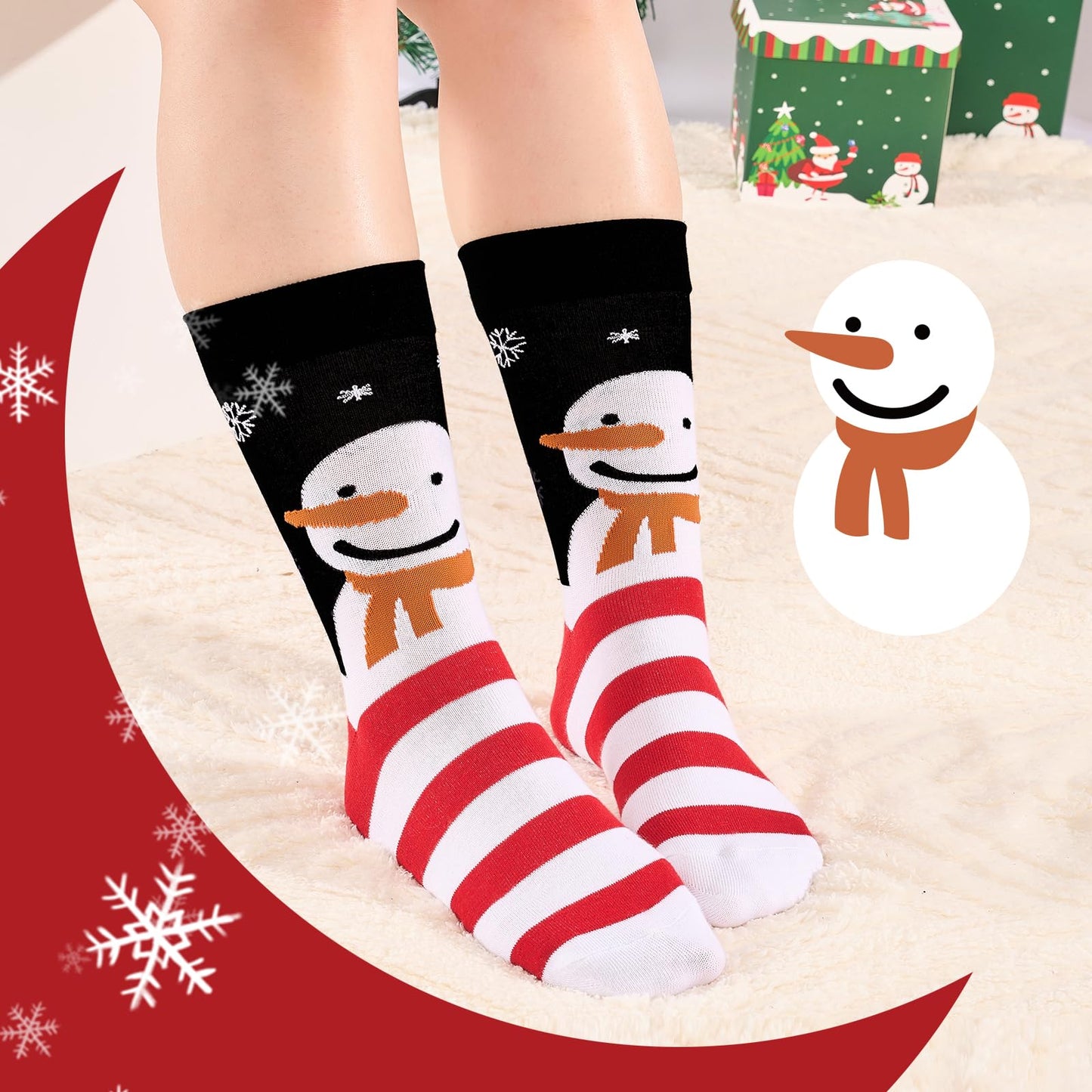 Christmas Socks for Women Men, Fun Santa Novelty Socks with Colorful Christmas Pattern Designs, Perfect Christmas Gifts - Medaid International
