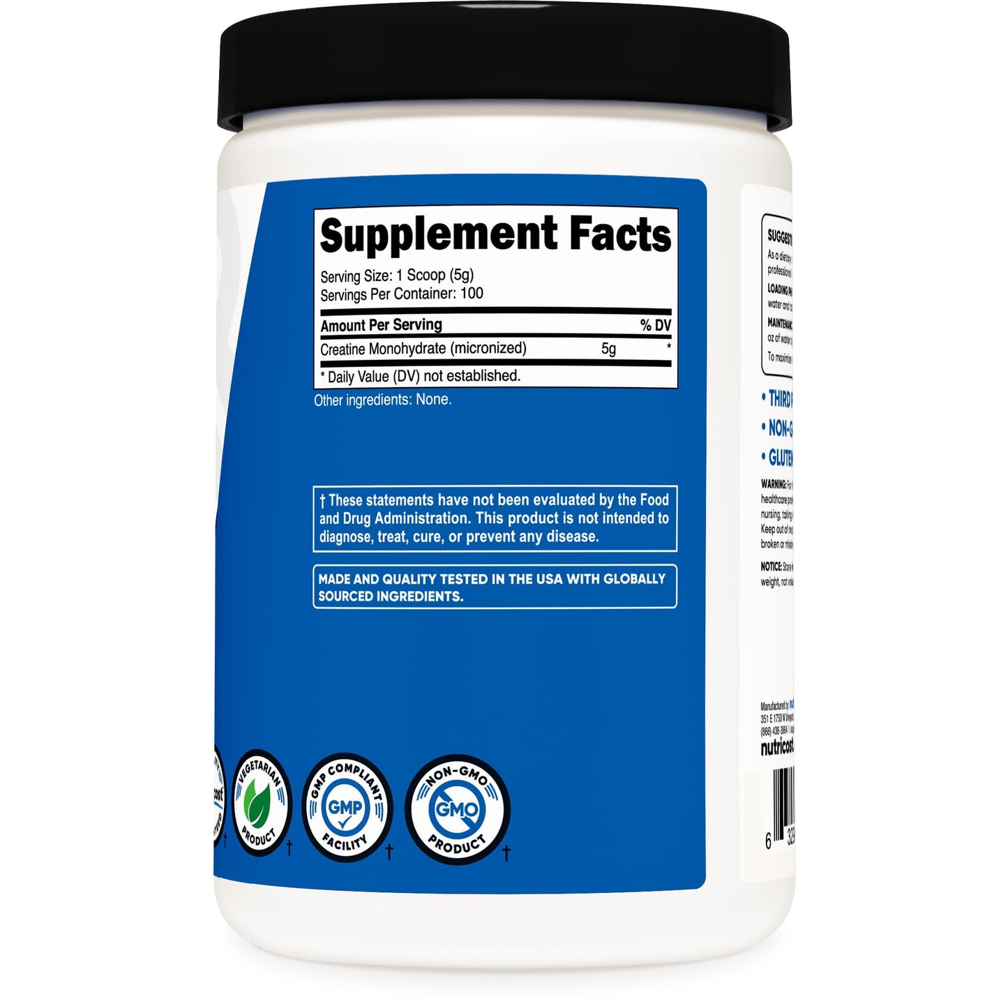 Nutricost Creatine Monohydrate Micronized Powder 500G, 5000mg Per Serv (5g) - 100 Servings, 17.9 Oz - Medaid International