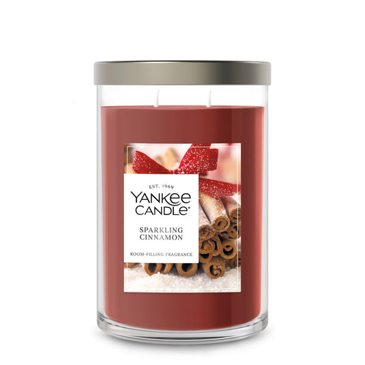 Yankee Candle Large Tumbler Scented Candle with up to 80 Hour Burn Time, Premium Plant Wax Blend for Consistent Burn, 20 oz Tumbler Candle with Room Filling Fragrance, Sparkling Cinnamon - Medaid International