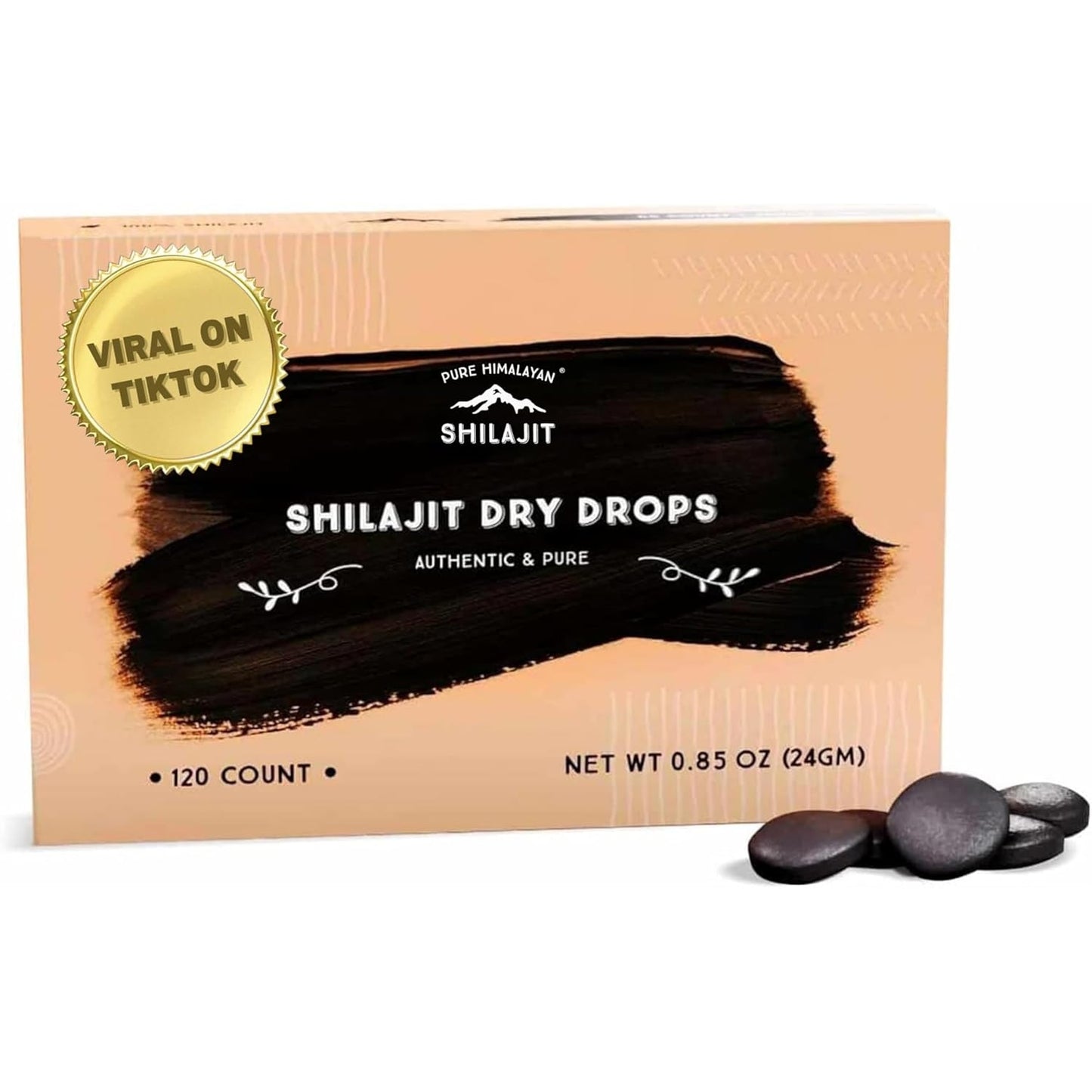 Pure Himalayan Shilajit Dry Drops, 100% Pure Natural Shilajit, Grade A, Max Potency 85+ Clean Trace Minerals & Fulvic Acid for Energy, Metabolism & Immune Support Supplement for Men & Women (120 tabs) - Medaid International