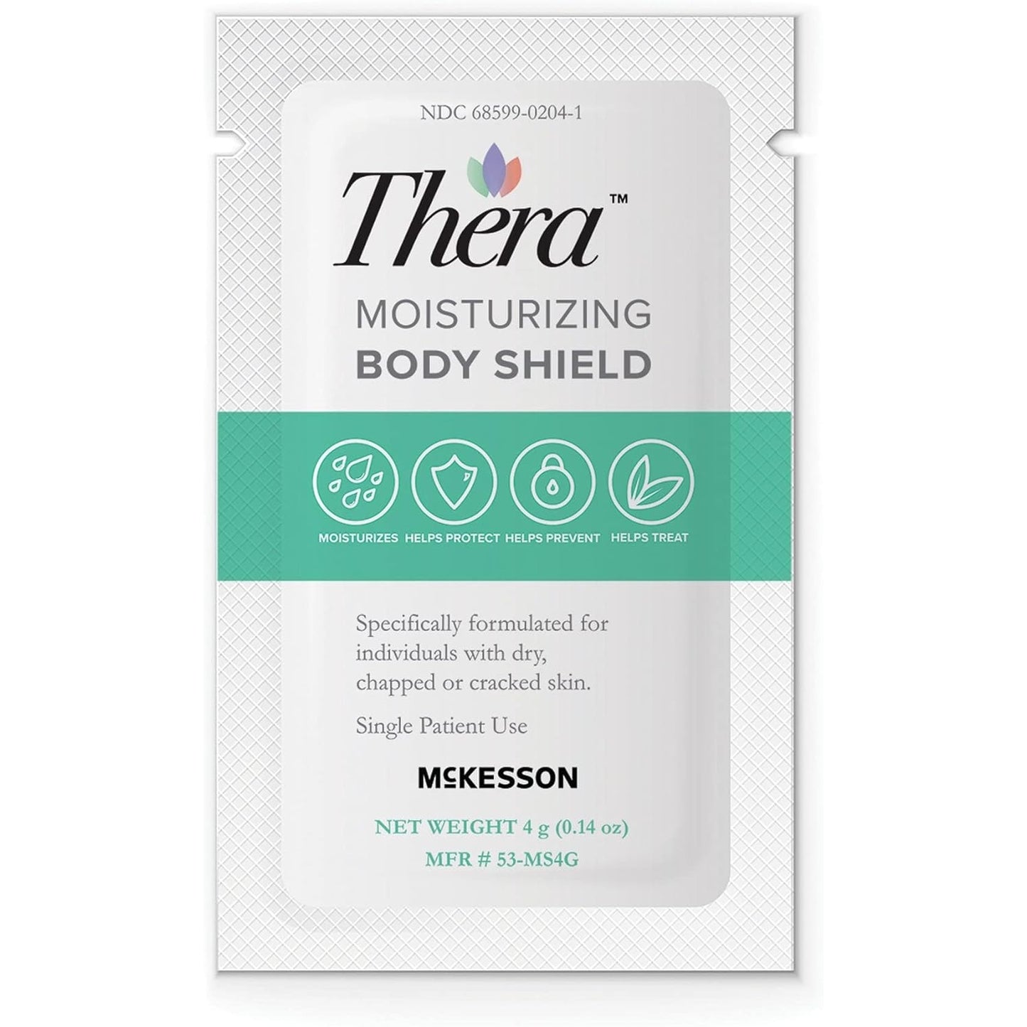 Thera Moisturizing Body Shield Skin Cream - Hydrates Dry, Chapped, Cracked Skin - Lavender-Scented, 4 g Individual Packets, 864 Count - Medaid International
