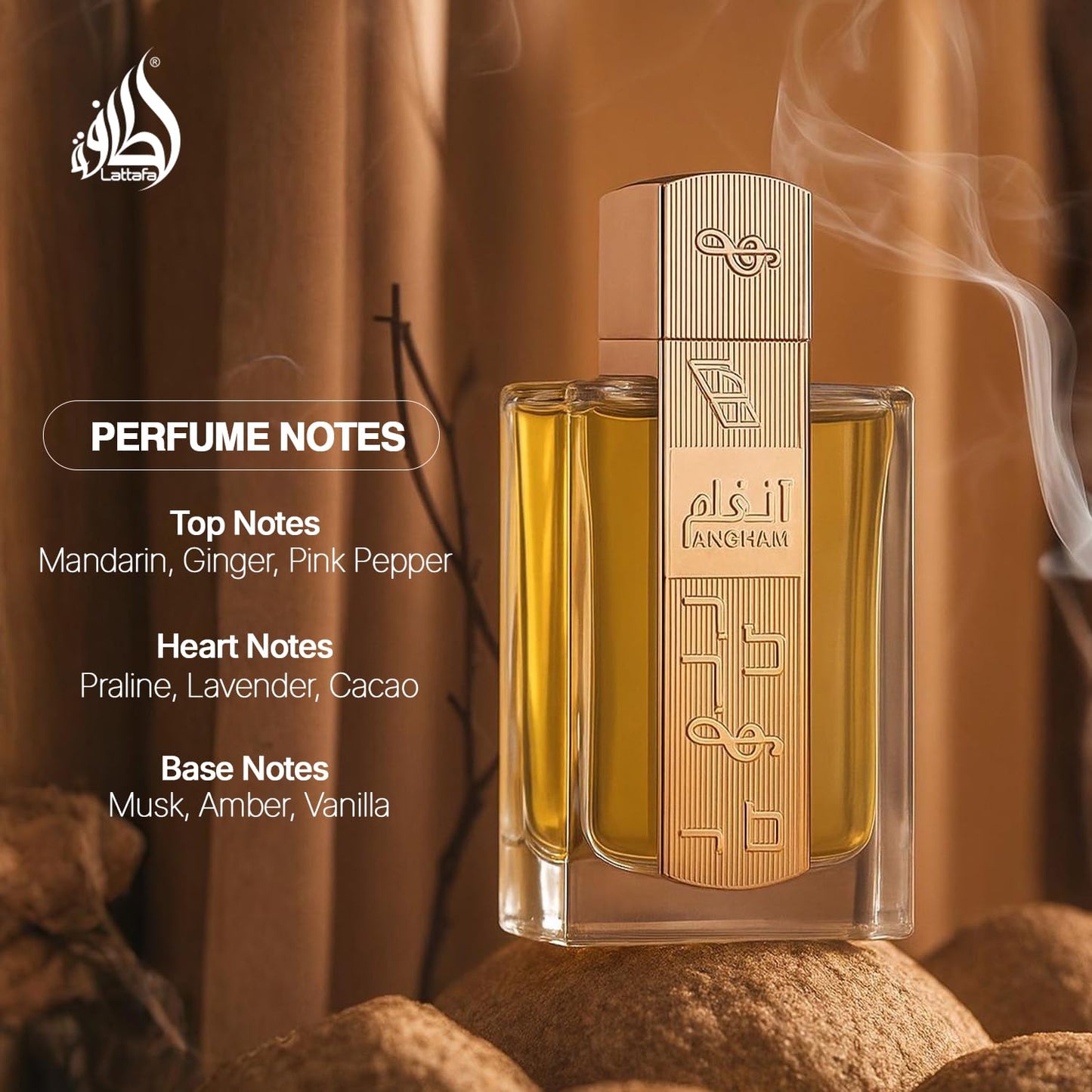 Lattafa Angham - Citrus, Lavender, Musk, Amber, Vanilla - Eau de Parfum Long-Lasting Fragrance for Unisex, 3.40 Ounce / 100 ml - Medaid International