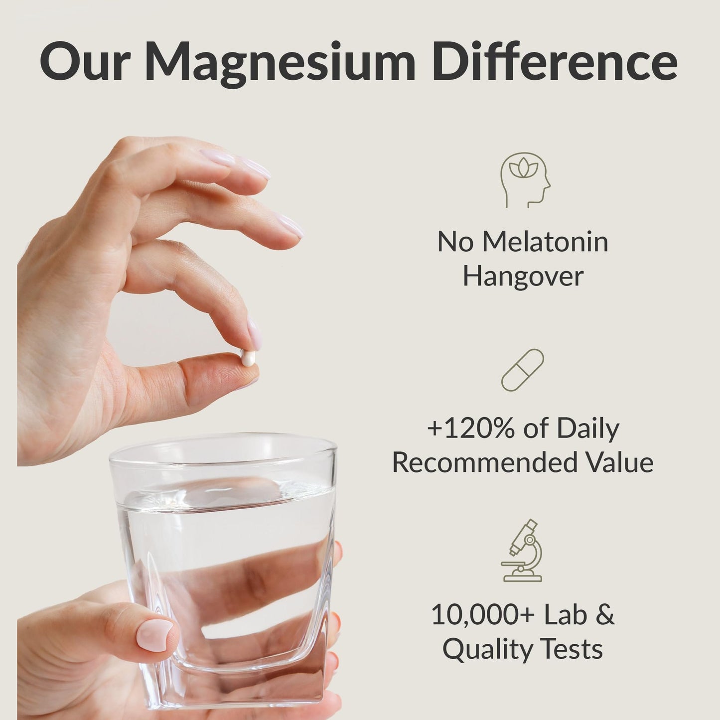 BIOptimizers Magnesium Breakthrough Complex Supplement with 7 Forms of Mg: Glycinate, Malate, Citrate, and More - Natural Support for Sleep and Cognitive Function - 60 Capsules- Calming Vitamins - Medaid International