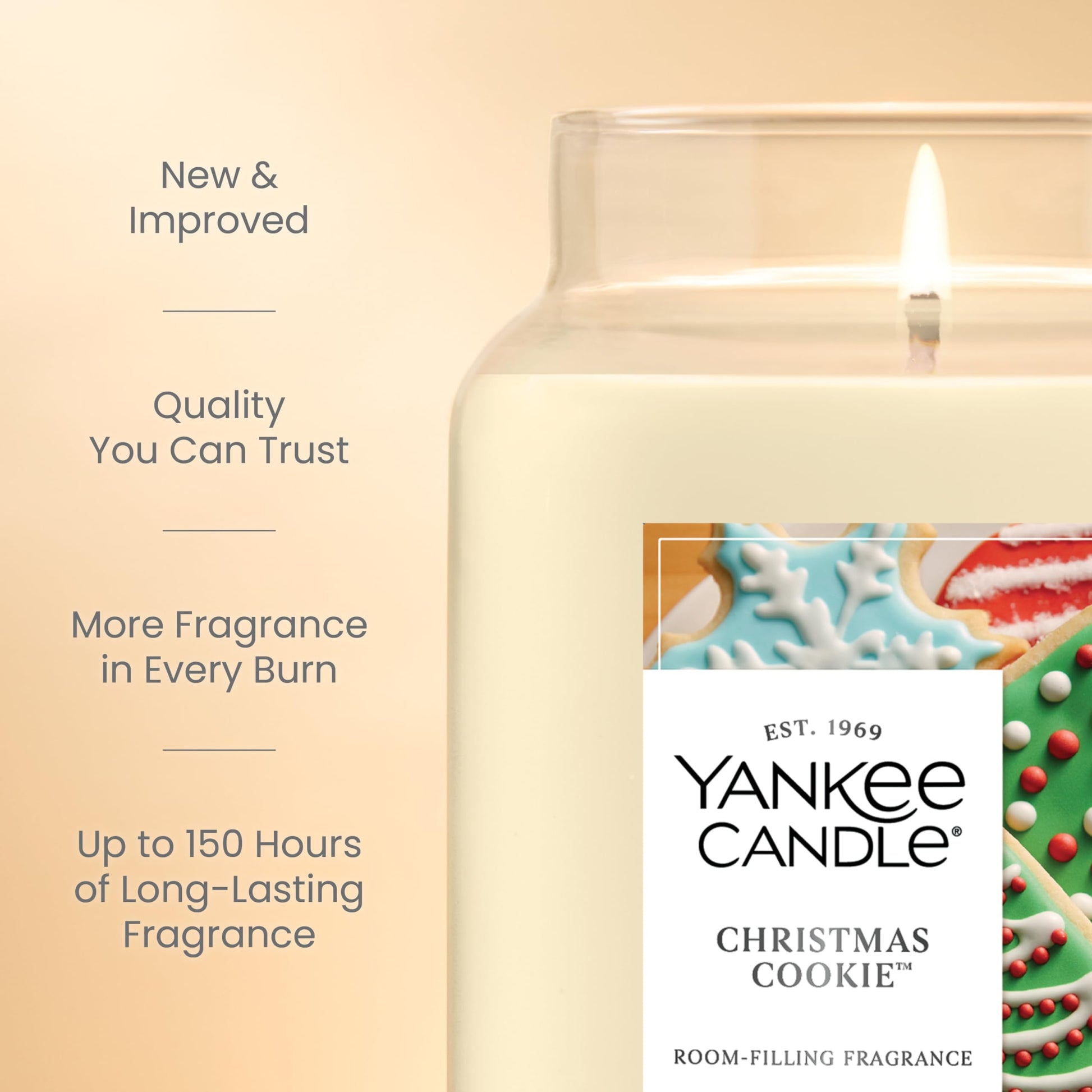 Yankee Candle Christmas Cookie Scented Candle, 22oz Large Jar with up to 150 Hour Burn Time, Giftable, Holidays - Medaid International