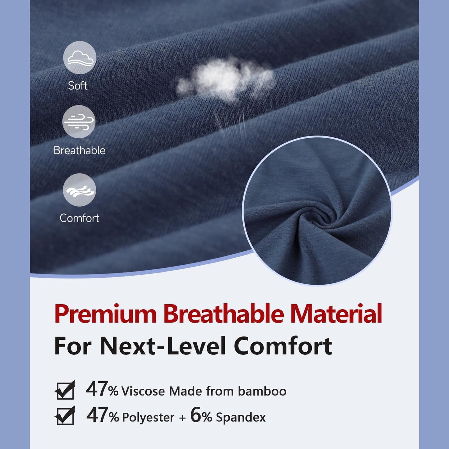 BAMBOO COOL Men's Underwear Boxer Briefs Ultra Breathable Stretch No Riding Up with Fly Multipack - Medaid International