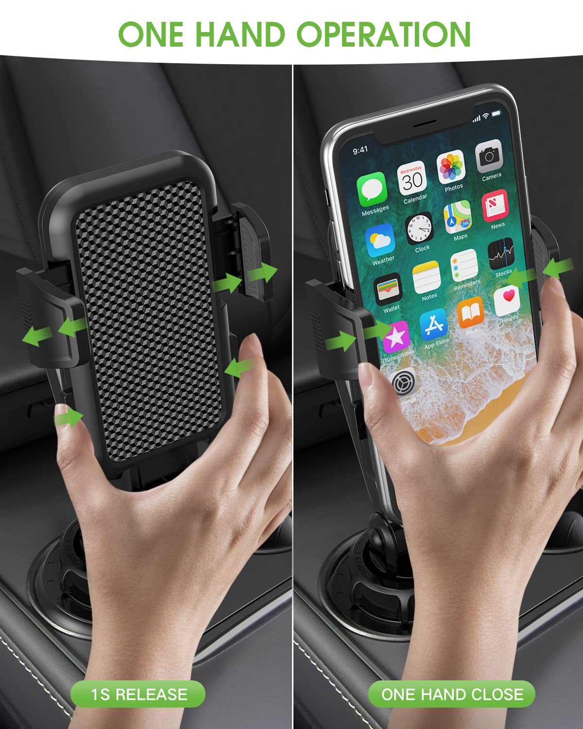 EOCAHO 2025 Upgraded Cup Phone Holder for Car, Universal No Shaking Cup Holder Phone Mount with Expandable Base for Car Truck, Adjustable Holders,Compatible with iPhone Samsung All Phones: 1 Pack - Medaid International
