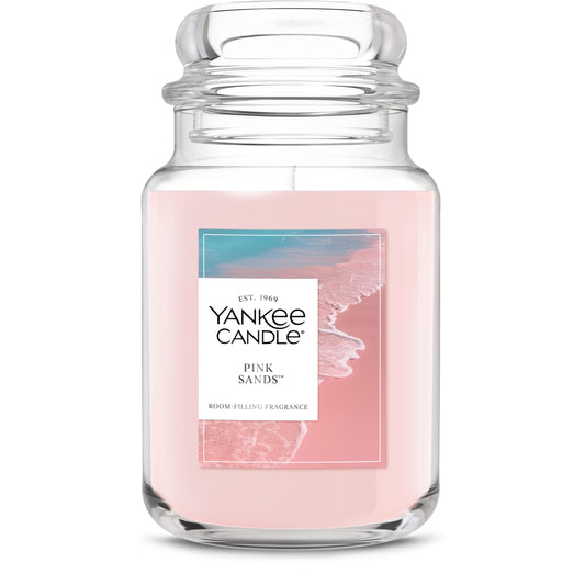 Yankee Candle Pink Sands Scented Candle, 22oz Large Jar with up to 150 Hour Burn Time, Giftable, Birthdays - Medaid International