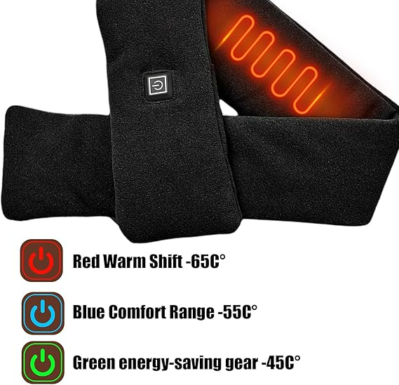 Electric Heated Scarf - Pro Electric Heated Scarf with 3 Heating Levels USB Rechargeable Heating Scarf - Medaid International