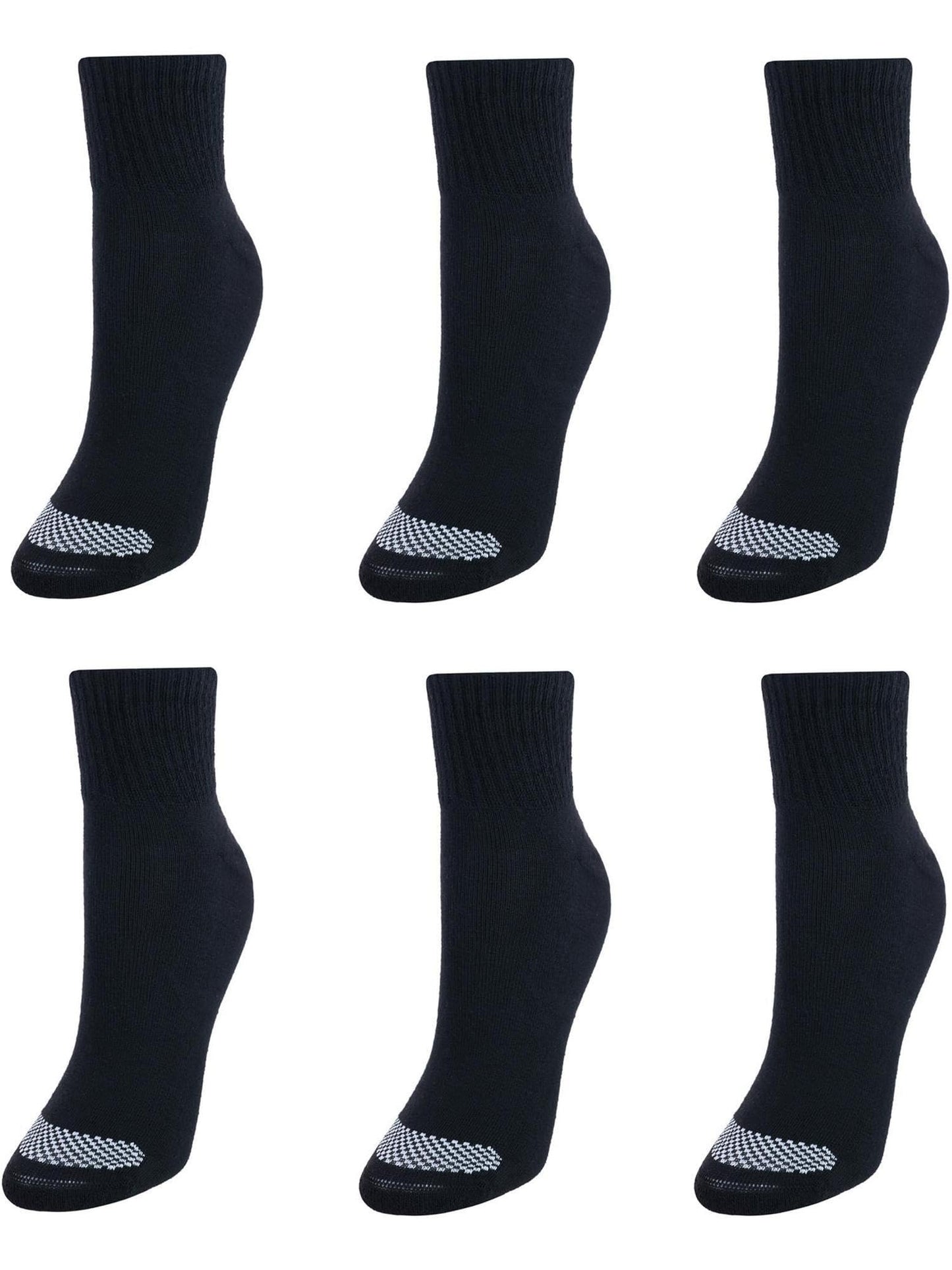 Hanes womens Cool Comfort Toe Support Ankle Socks, 6-pair Pack Casual Sock, Black/White Vent, 8-12-Aug US - Medaid International