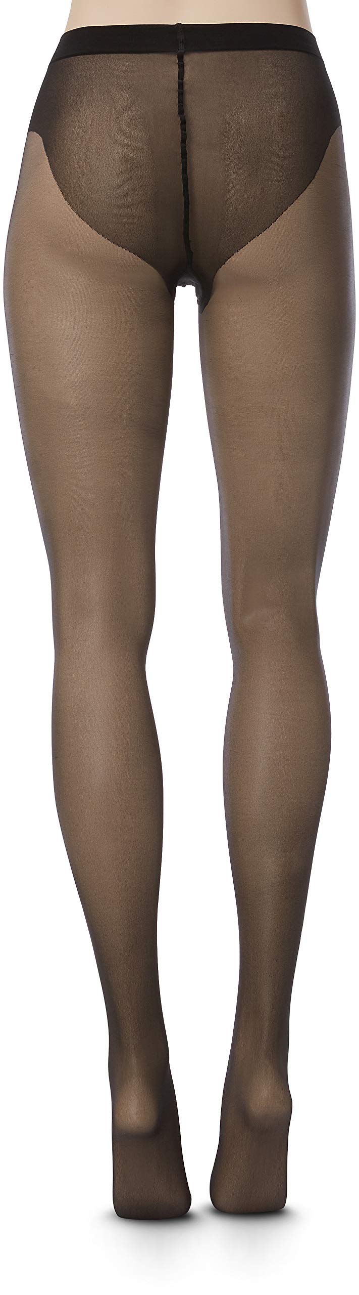 Wolford Luxe 9 Denier Ultra-Sheer Tights for Women Invisible Sandal Toe Elastane-Free Leg Soft Knitted Waistband with Logo Black Small - Medaid International