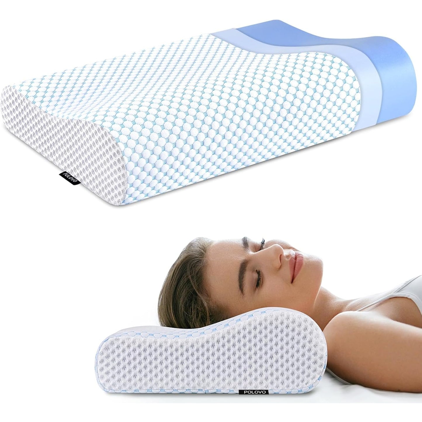 Neck Pillow Contour Memory Foam Pillows for Pain Relief Bed Pillow for Sleeping, Ergonomic Pillow for Neck and Shoulder Pain, Orthopedic Cervical Pillow for Side Back Stomach Sleeper - Medaid International
