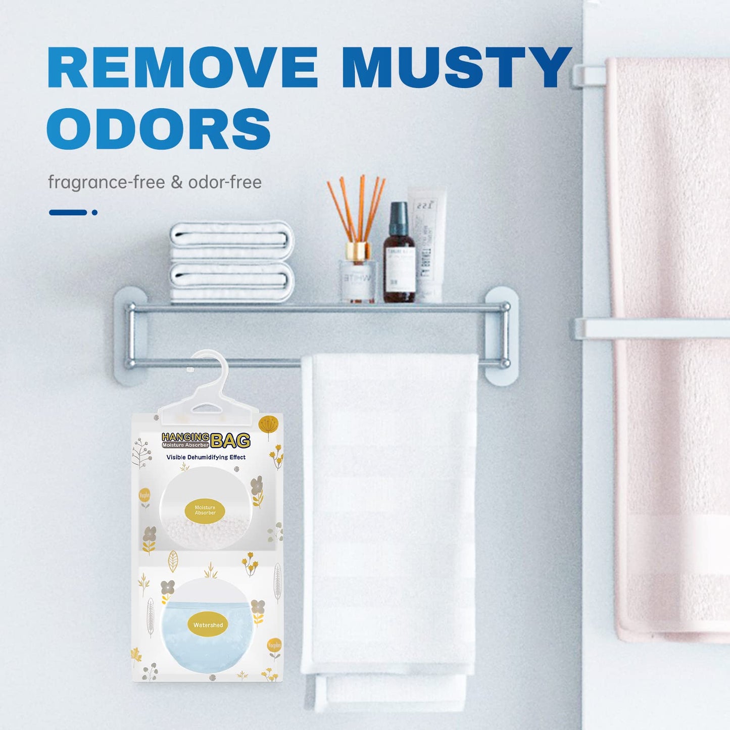Vacplus Moisture Absorbers, Hanging Closet Dehumidifier Bags, Humidity Packs, Desiccant, Closet Dehumidifiers with Fragrance Free, 10 Pack, 9.8 OZ - Medaid International