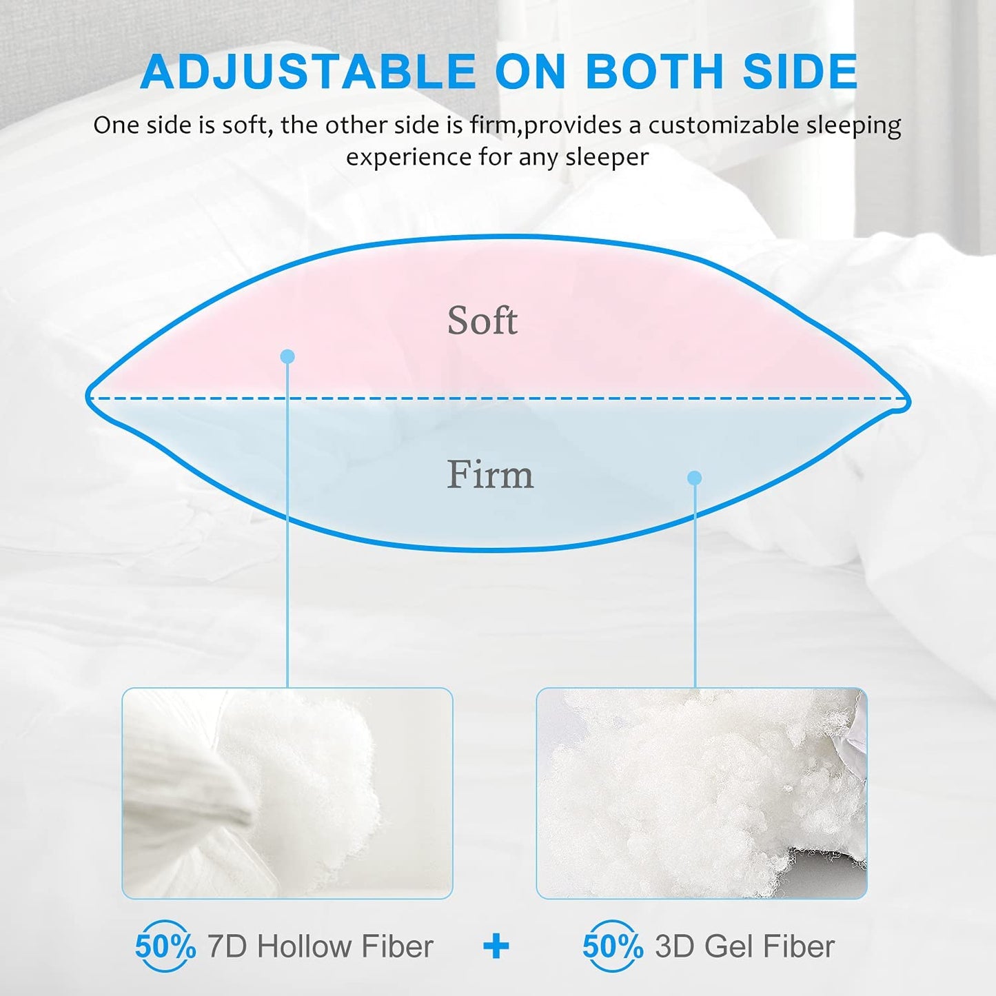 EIUE Hotel Collection Bed Pillows for Sleeping 2 Pack Queen Size,Pillows for Side and Back Sleepers,Super Soft Down Alternative Microfiber Filled Pillows,20 x 30 Inches - Medaid International