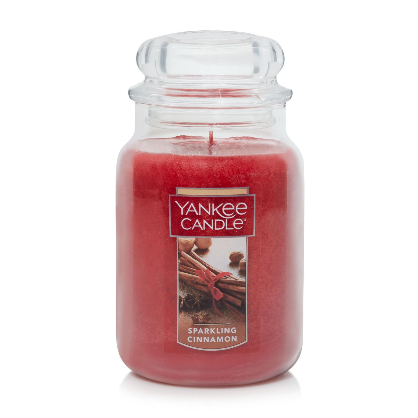 Yankee Candle Sparkling Cinnamon Scented, Classic 22oz Large Jar Single Wick Candle, Over 110 Hours of Burn Time | Holiday Gifts for All: Perfect for Fall and Winter Decor - Medaid International
