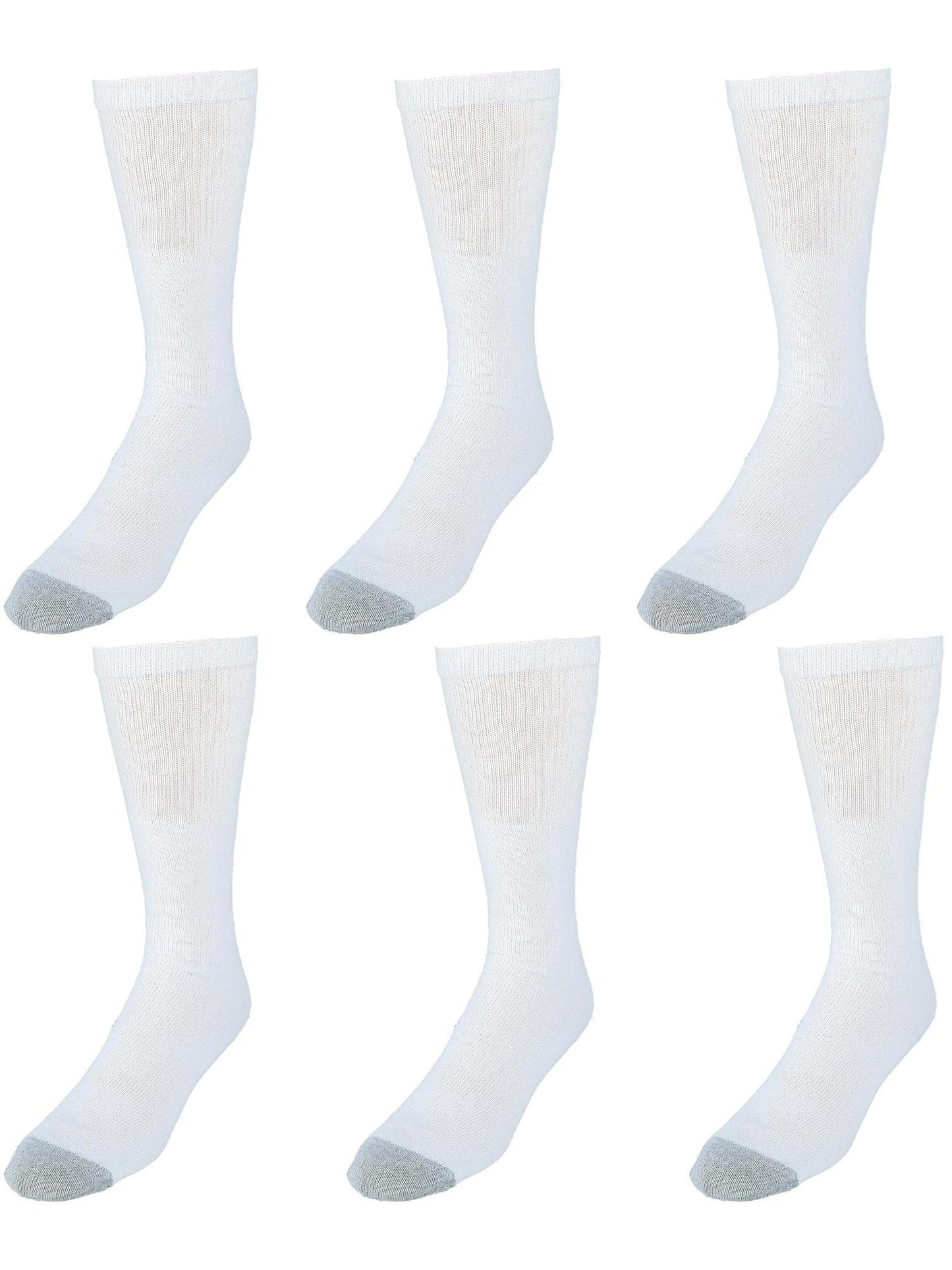 Hanes mens White Cushioned Over the Calf 6 Pack Pair athletic socks, White, 6-14 US - Medaid International