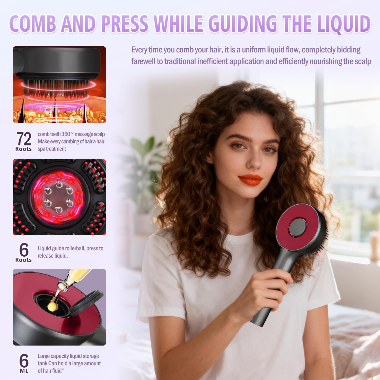 Livemon Electric Scalp Massager, 3-in-1 Hair Oil Applicator & Cordless Scalp Brush, IPX7 Waterproof, Portable Head Massager for Home & Travel, Grey - Medaid International