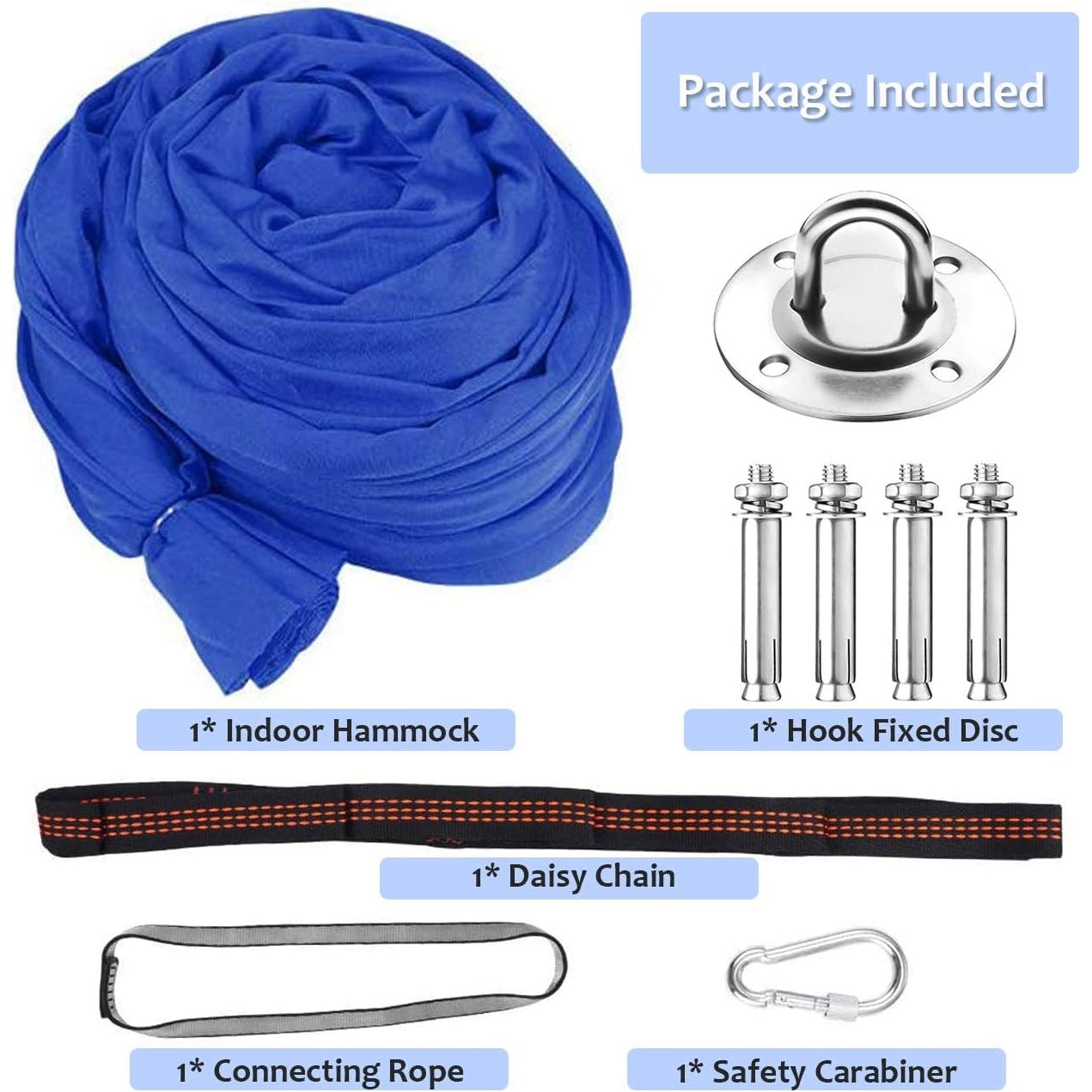 Dadoudou (Blue) - Sensory Swing Indoor, Swing Hammock Chair for Kids with Special Needs, Autism, ADHD, SPD, Aspergers, Sensory Integration, Snuggle Cuddle Pod Therapy Swing with Hardware Included (... - Medaid International
