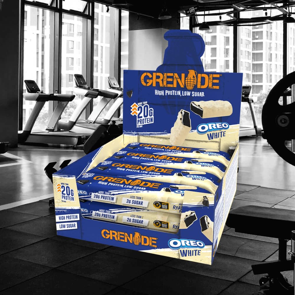 Grenade High Protein, Low Sugar Bar, 12 x 60g - Oreo White - Medaid International