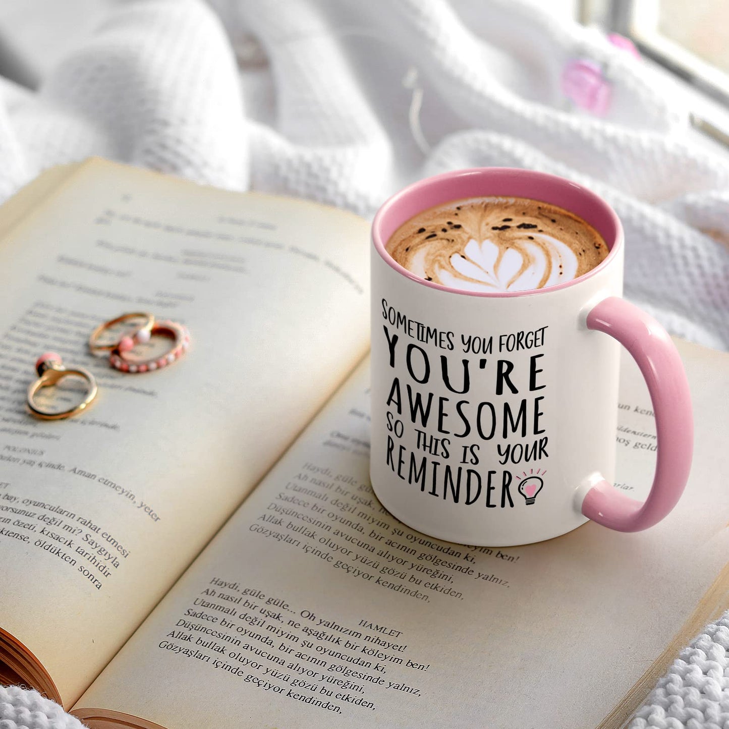 YHRJWN - Sometimes You Forget You're Awesome Coffee Mug, Inspirational Birthday Friendship Gifts for Women Coworker Administrative Mom, Employee Appreciation Christmas Gifts 11Oz - Medaid International