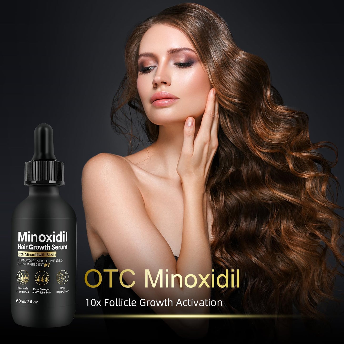 5% Minoxidil for Women Hair Growth - Hair Regrowth Treatment for Men and Women - Minoxidil Hair Growth Serum for Fuller, Thicker Hair - Medaid International