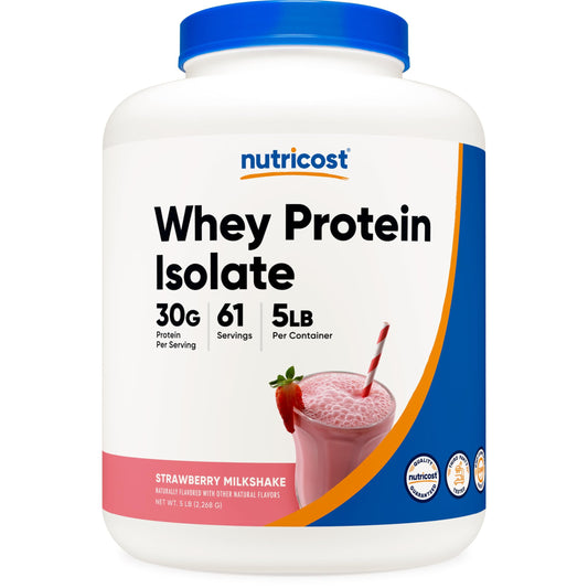 Nutricost Whey Protein Isolate (Strawberry Milkshake) 5LBS - Medaid International