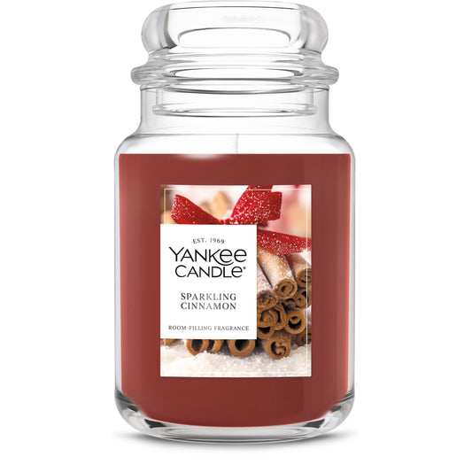 Yankee Candle, Sparkling Cinnamon Fall Scented Candle, 22oz Large Jar with up to 150 Hour Burn Time - Medaid International
